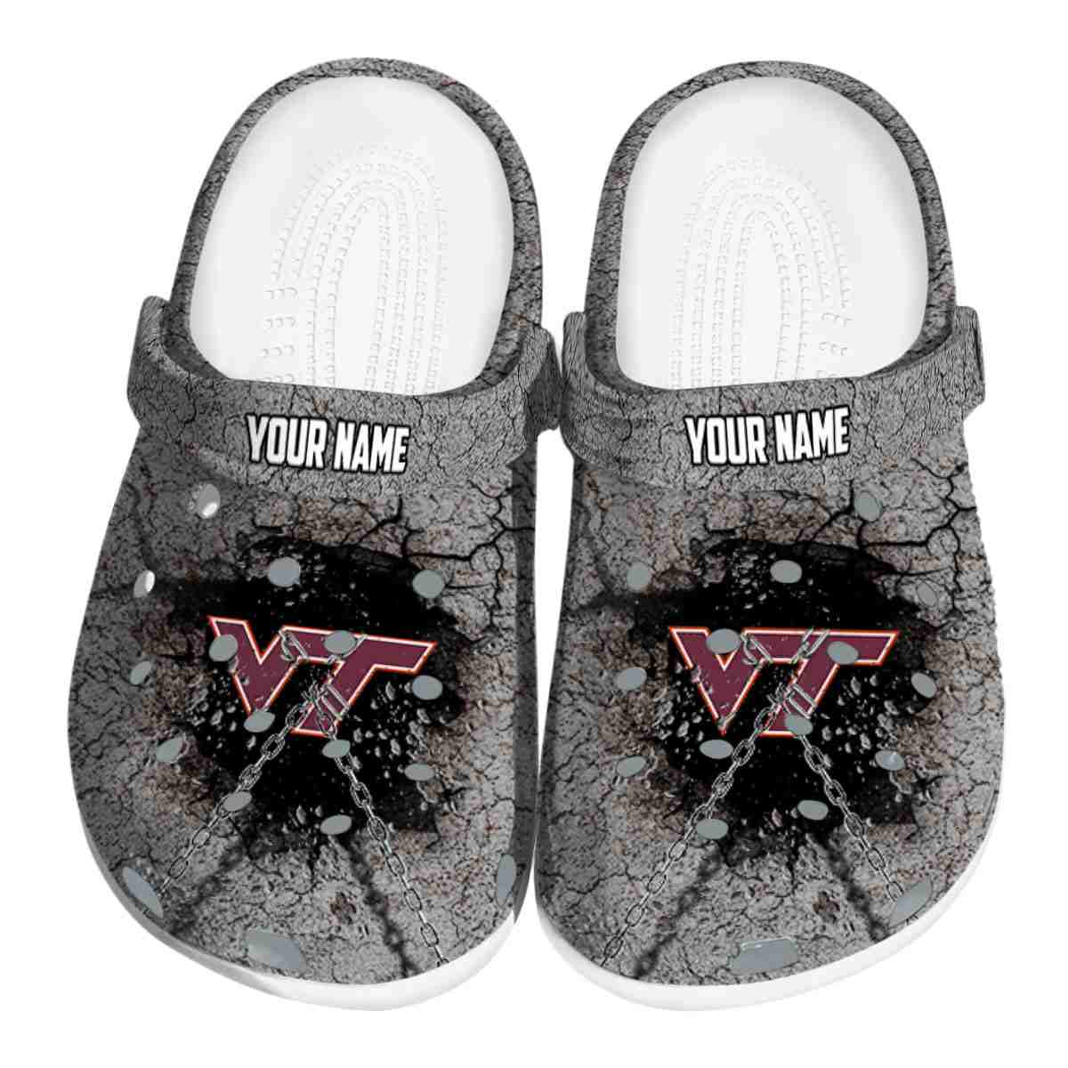 Virginia Tech Hokies NCAA Sport Crocs Crocband Clogs Shoes Comfortable For Men Women and Kids