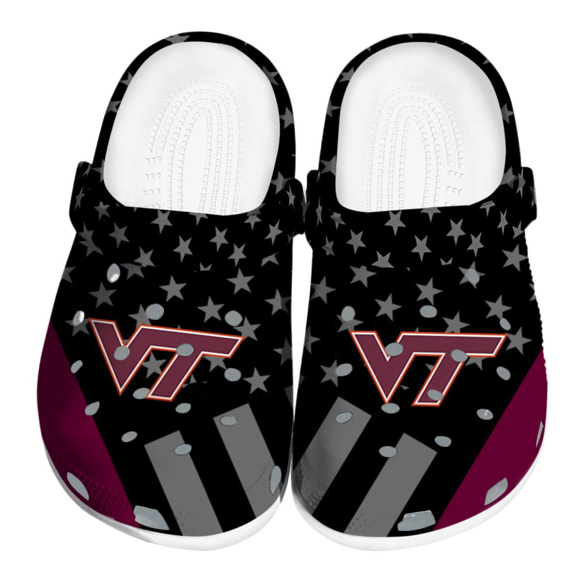 Virginia Tech Hokies NCAA Sport Crocs Crocband Clogs Shoes Comfortable For Men Women and Kids