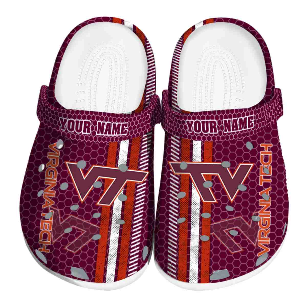 Virginia Tech Hokies NCAA Sport Crocs Crocband Clogs Shoes Comfortable For Men Women and Kids