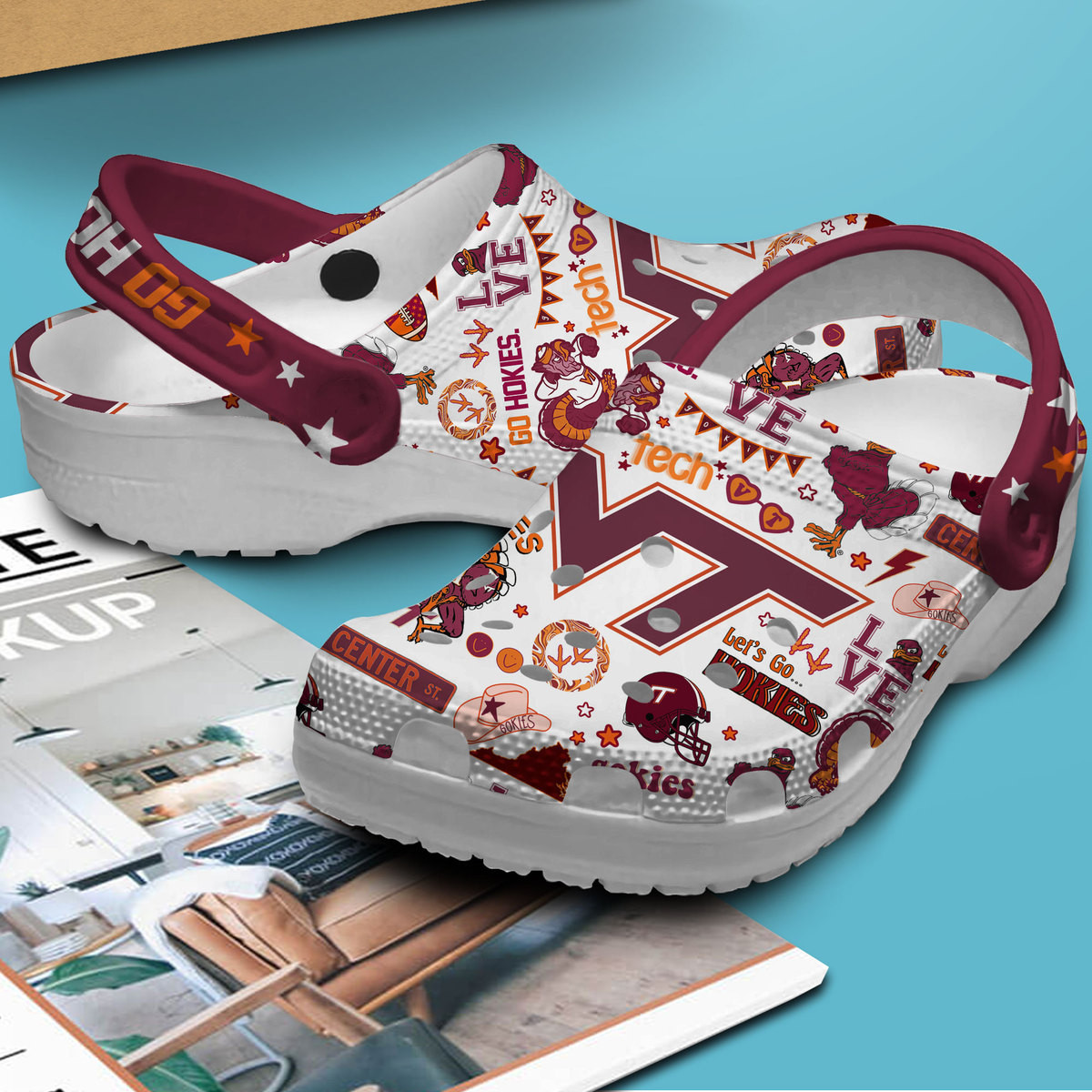 Virginia Tech Hokies NCAA Sport Crocs Crocband Clogs Shoes Comfortable For Men Women and Kids - Image 2