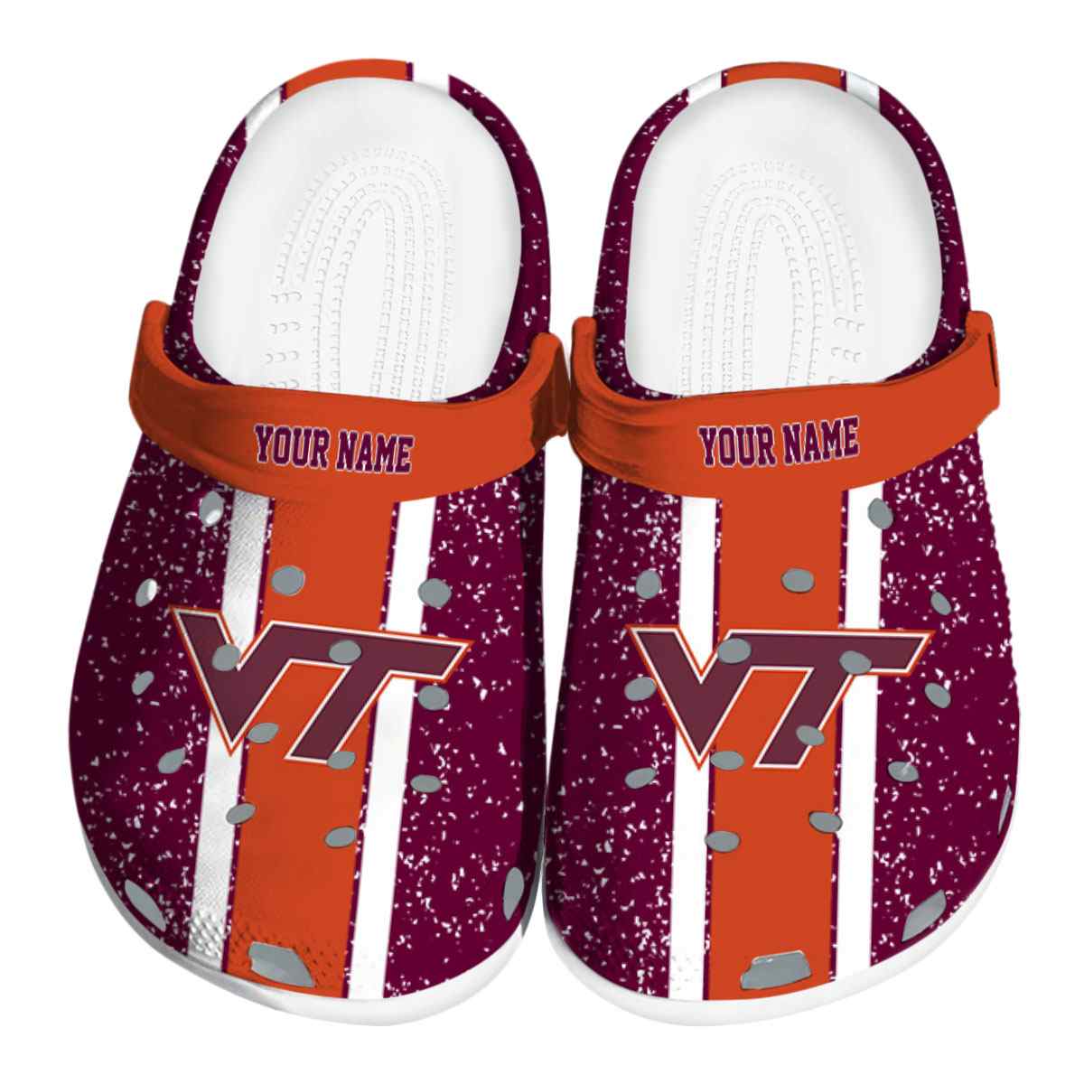 Virginia Tech Hokies NCAA Sport Crocs Crocband Clogs Shoes Comfortable For Men Women and Kids