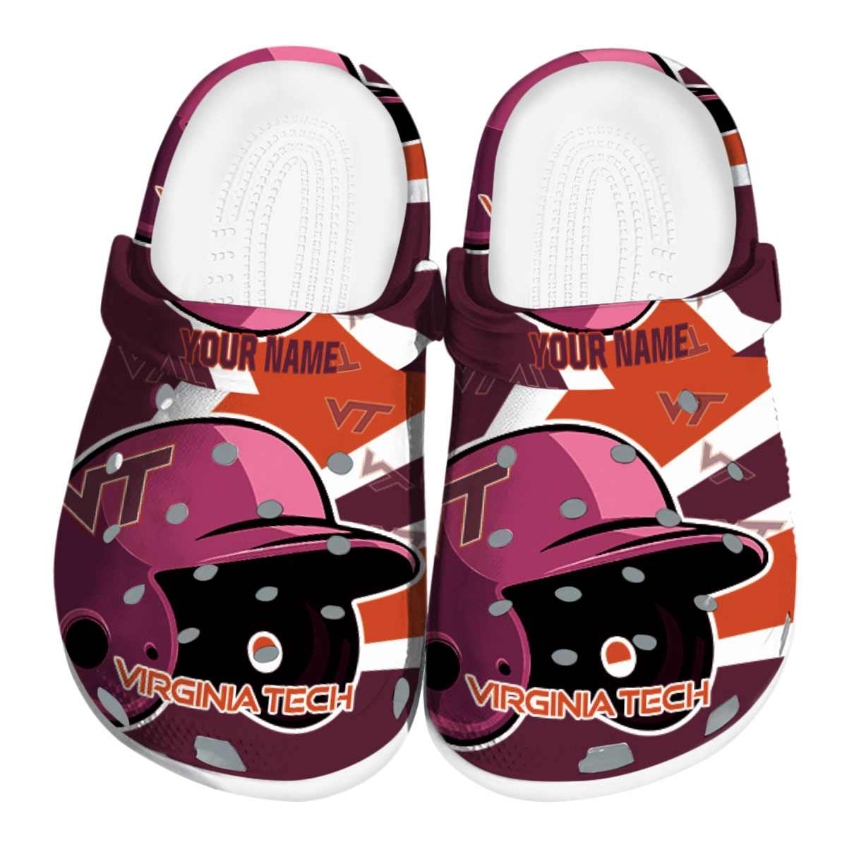 Virginia Tech Hokies NCAA Sport Crocs Crocband Clogs Shoes Comfortable For Men Women and Kids