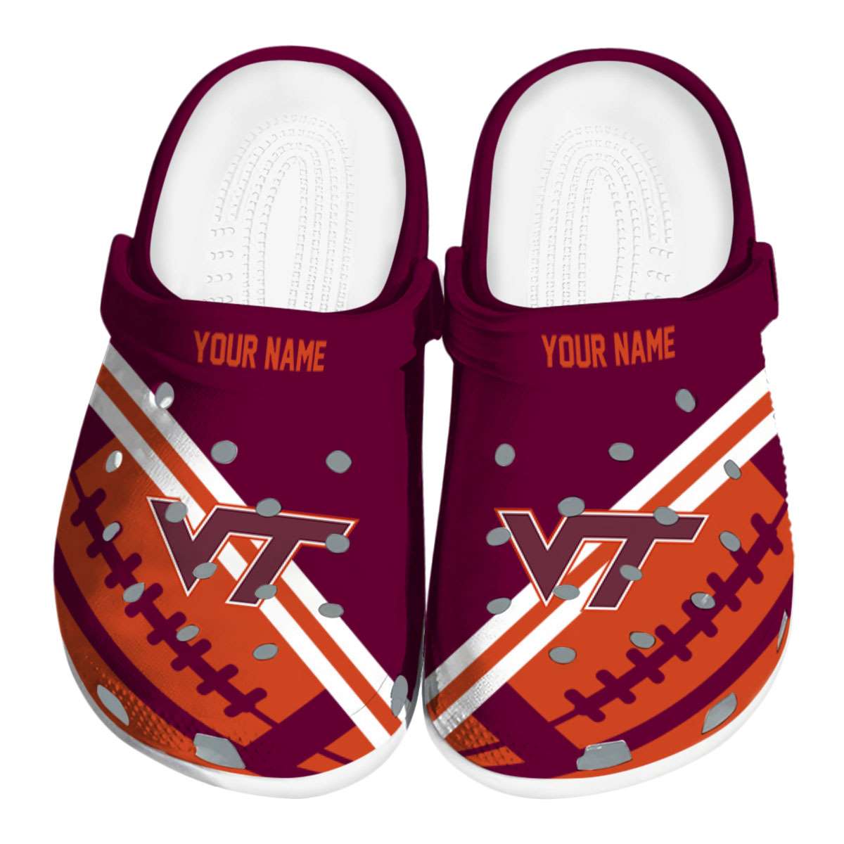 Virginia Tech Hokies NCAA Sport Crocs Crocband Clogs Shoes Comfortable For Men Women and Kids