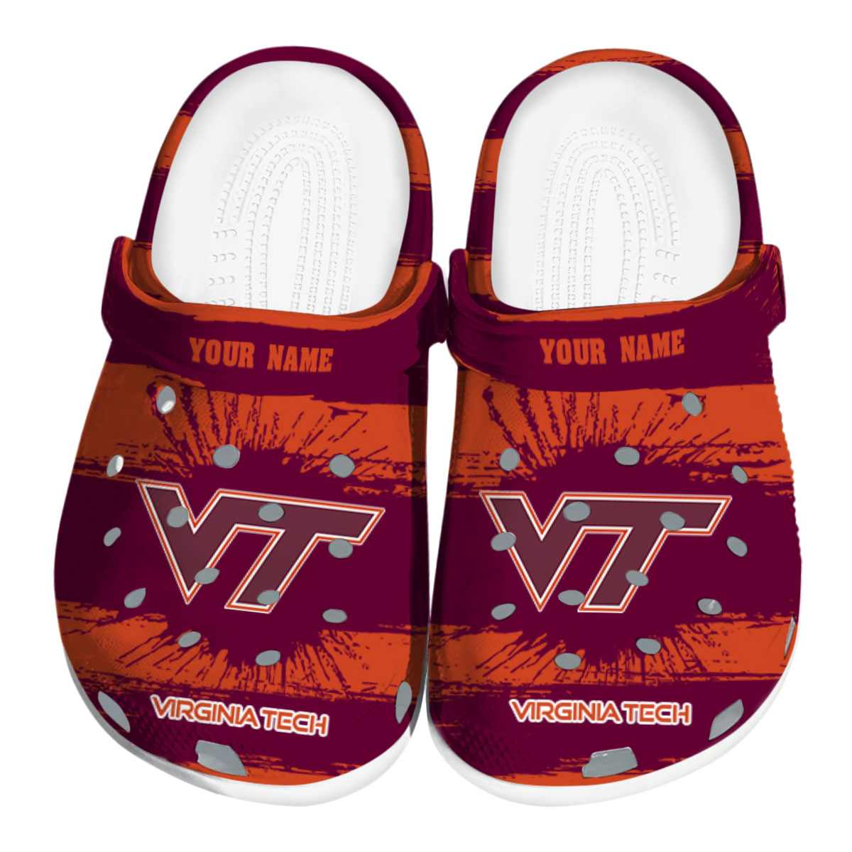 Virginia Tech Hokies NCAA Sport Crocs Crocband Clogs Shoes Comfortable For Men Women and Kids