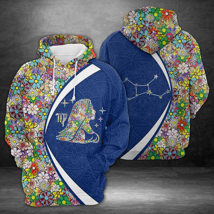 Virgo Horoscope Flower 3D All Over Print Hoodie, Zip Hoodie