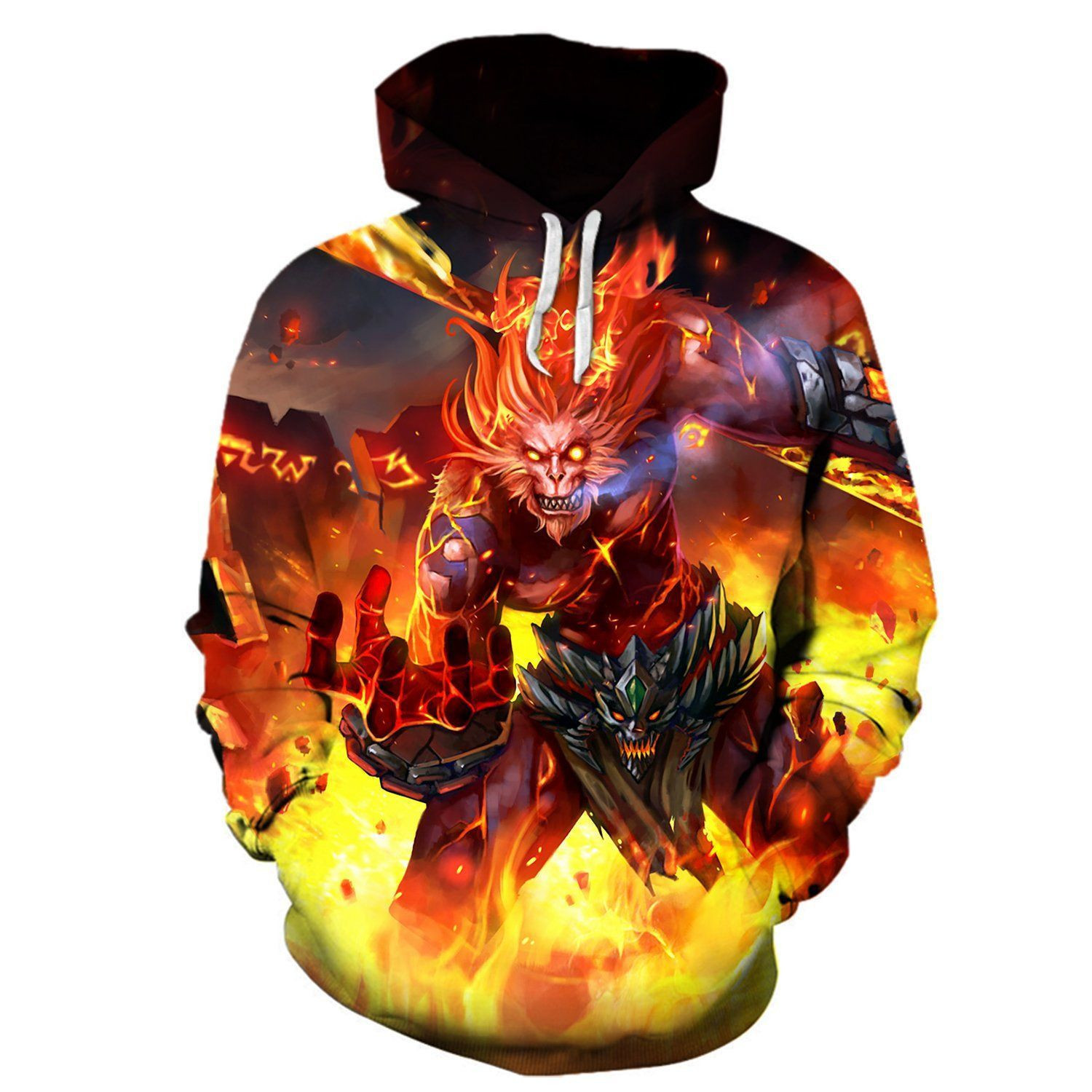 Volcanic Wukong League of Legends 3D All Over Print Hoodie, Zip Hoodie