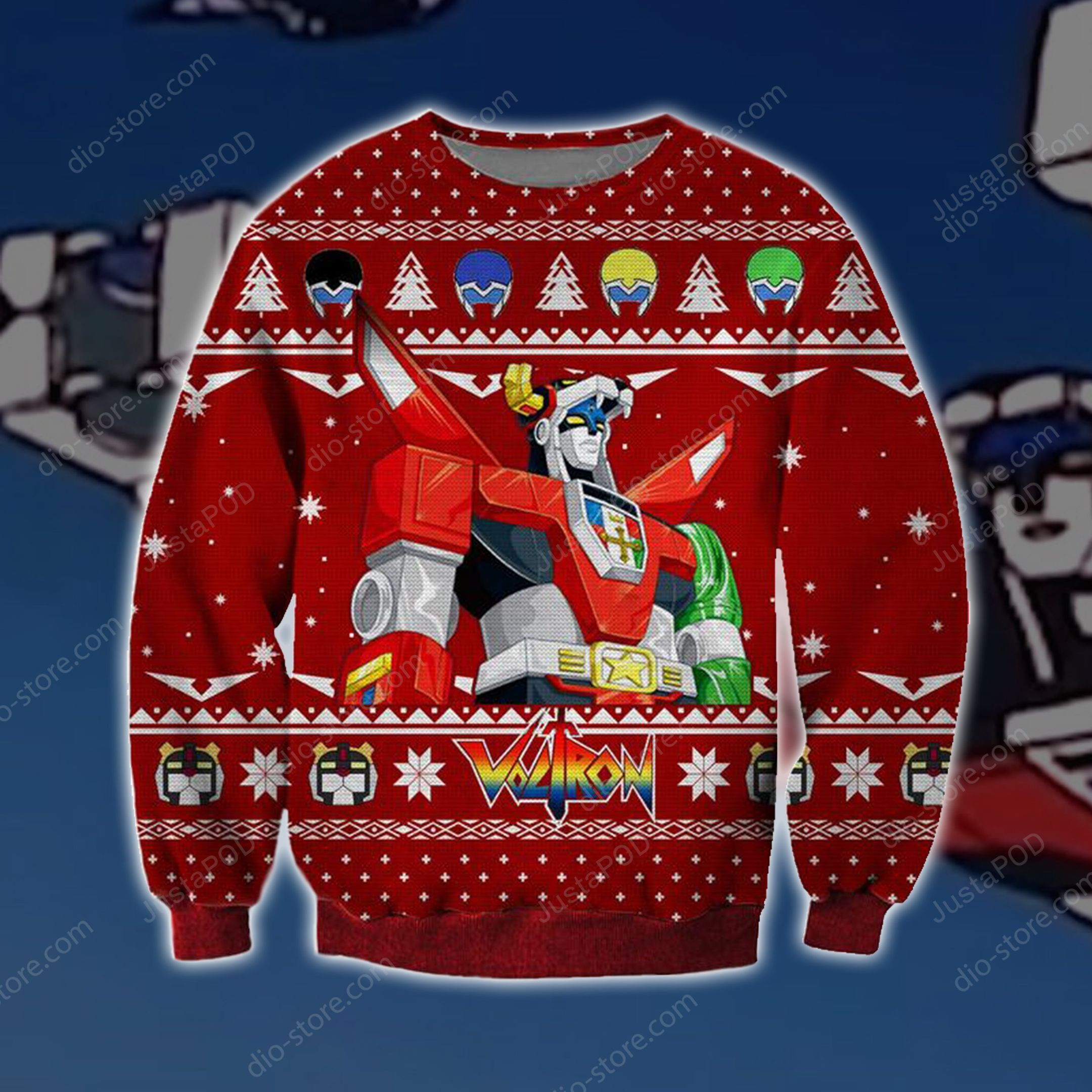 Voltron Knitting Pattern Ugly Christmas Sweater Adult 3D Funny Matching for family