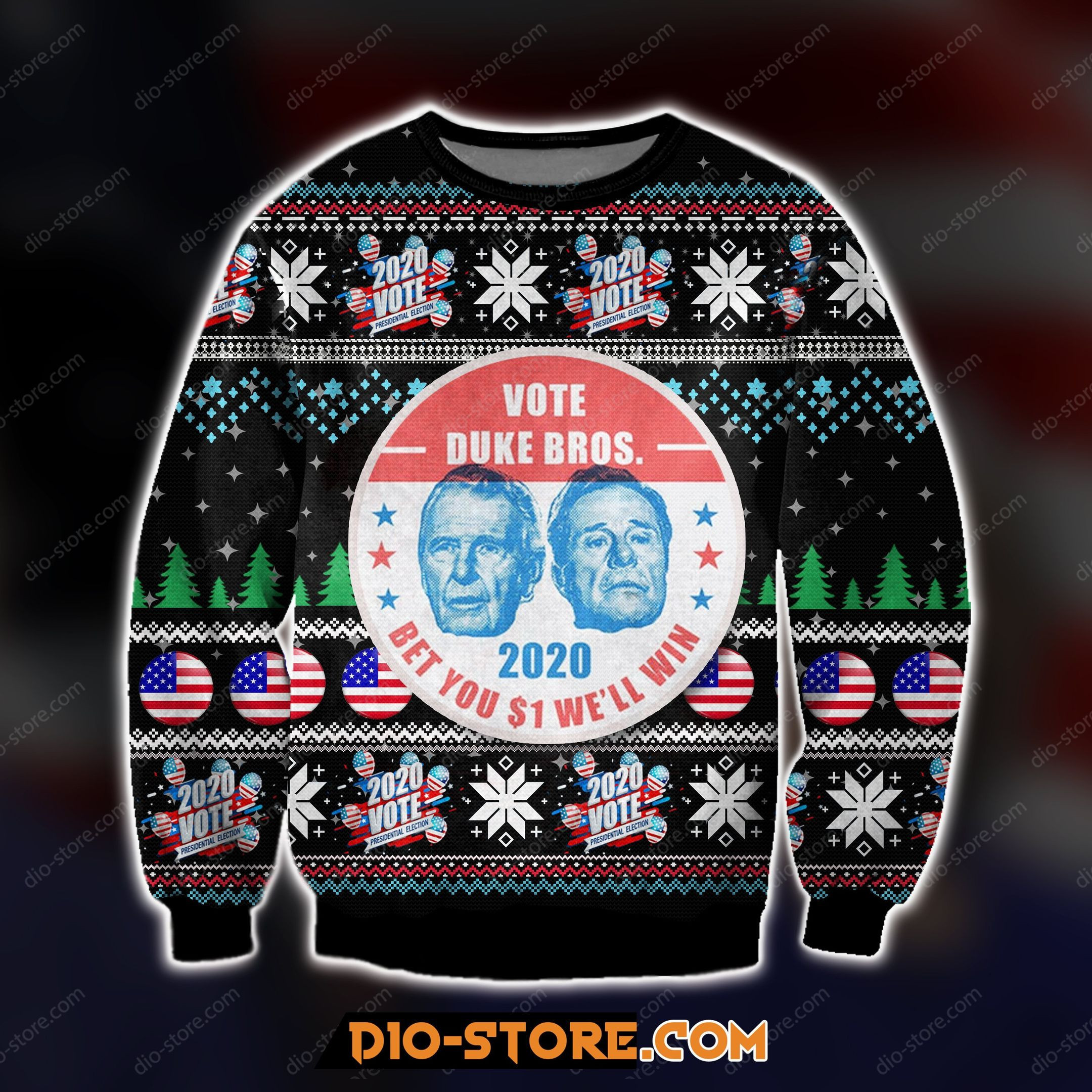 Vote Duke Bros 2020 For Unisex Ugly Christmas Sweater Adult 3D Funny Matching for family
