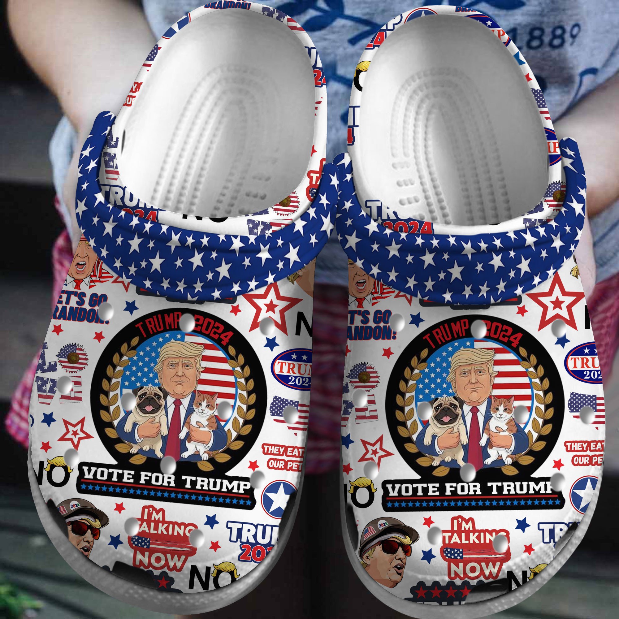 Vote For Trump Crocs Crocband Clogs Shoes Comfortable For Men Women and Kids