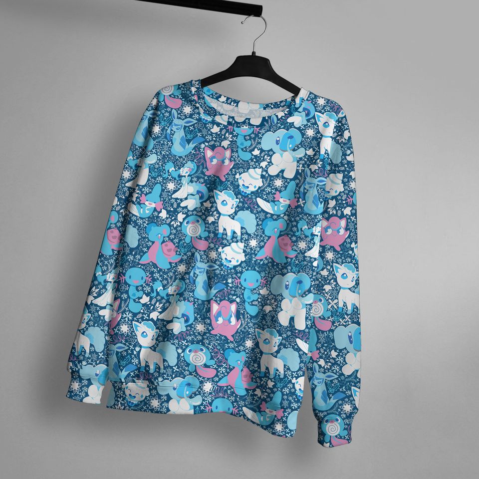 Vulpix Jigglypuff Sweatshirt Cute Japanese Anime Sweatshirt Vulpix Jigglypuff Shirt Gifts