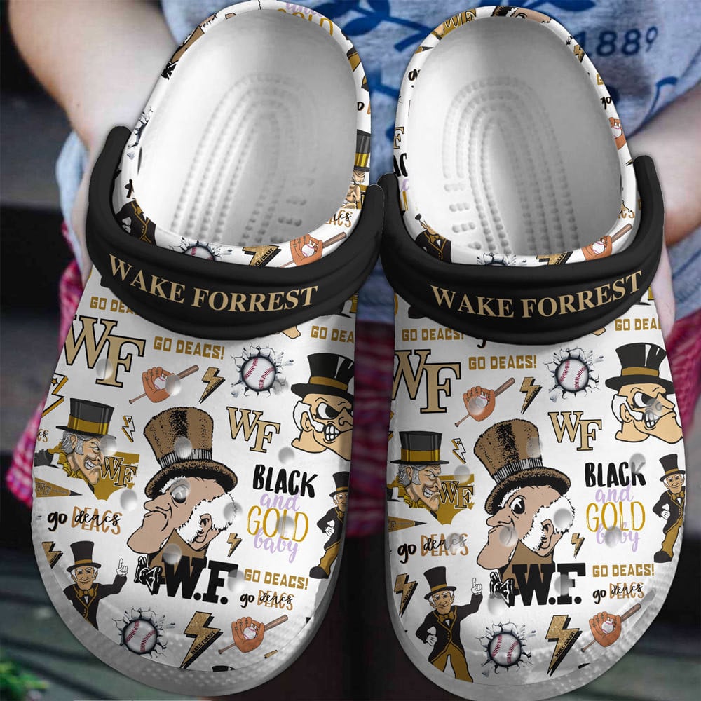 Wake Forest Demon Deacons Football NCAA Premium Crocs Crocband Clogs Shoes Comfortable For Men Women and Kids