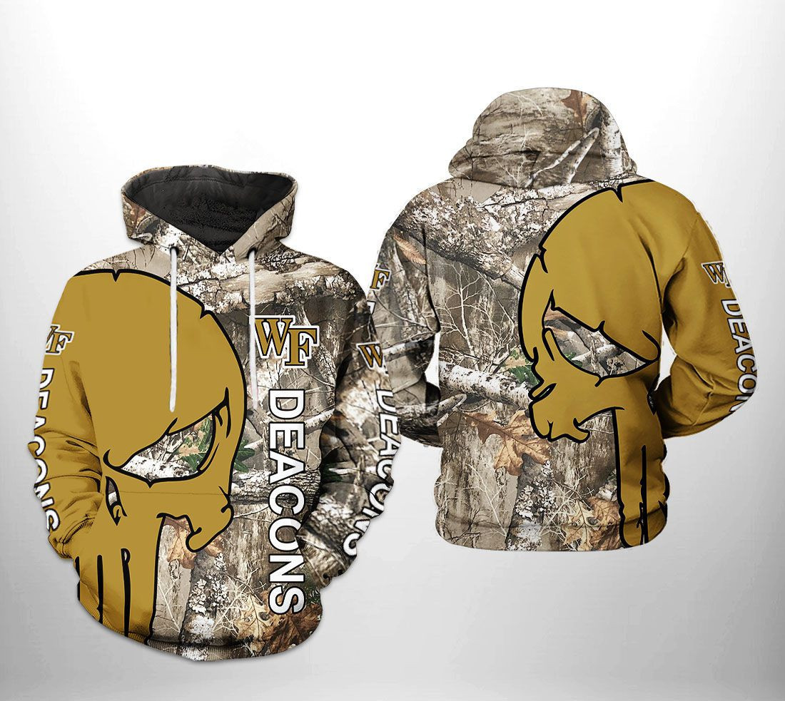 Wake Forest Demon Deacons NCAA Camo Veteran Hunting 3D All Over Print Hoodie, Zip Hoodie