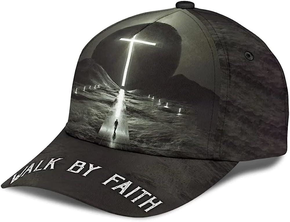 Walk By Faith Cross Classic Hat Baseball Cap Hat  Trucker Hats Custom Hats Gifts For Men & Women