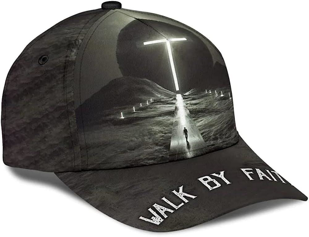 Walk By Faith Cross Classic Hat Baseball Cap Hat  Trucker Hats Custom Hats Gifts For Men & Women