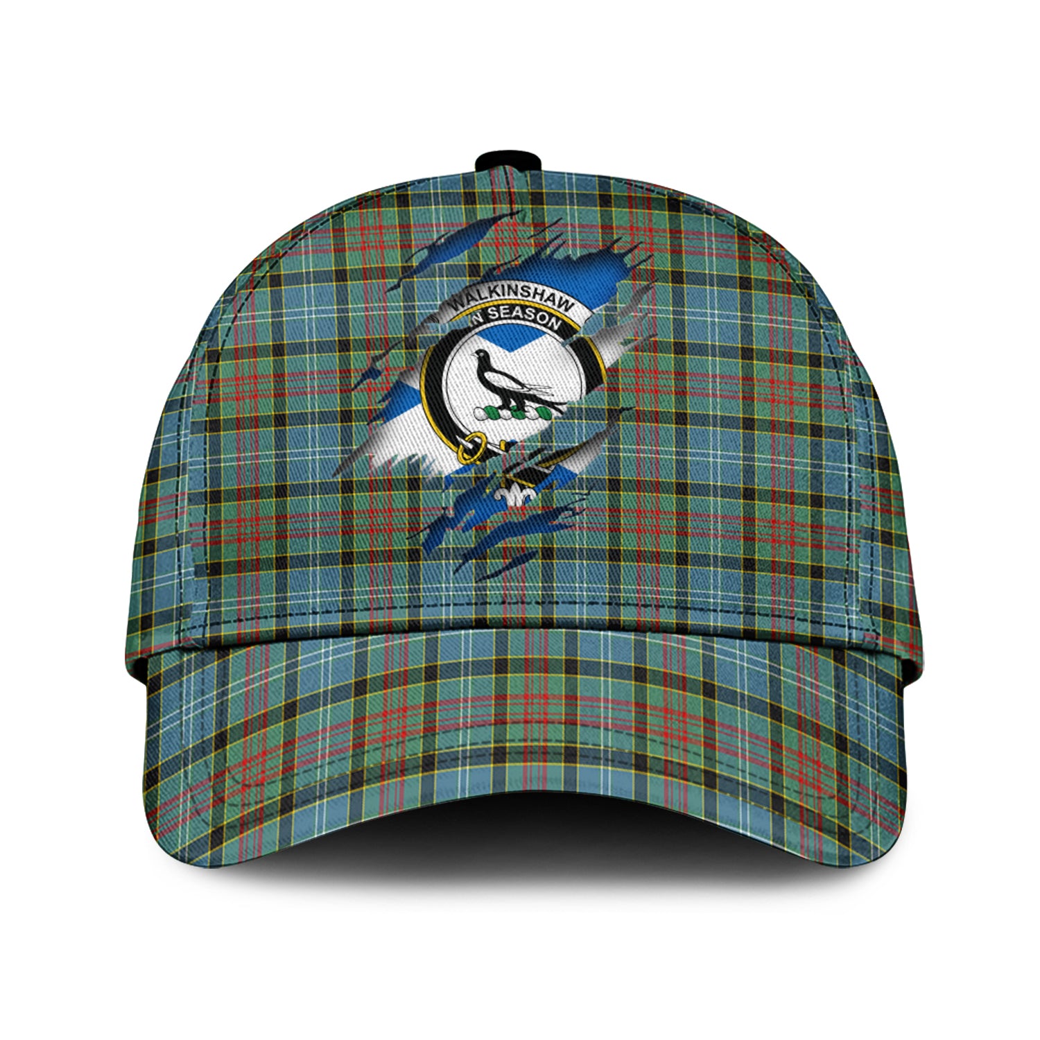 Walkinshaw Tartan Plaid Cap, Family Crest In Me Style Tartan Baseball Cap TS23 Trucker Hats Custom Hats Gifts For Men & Women