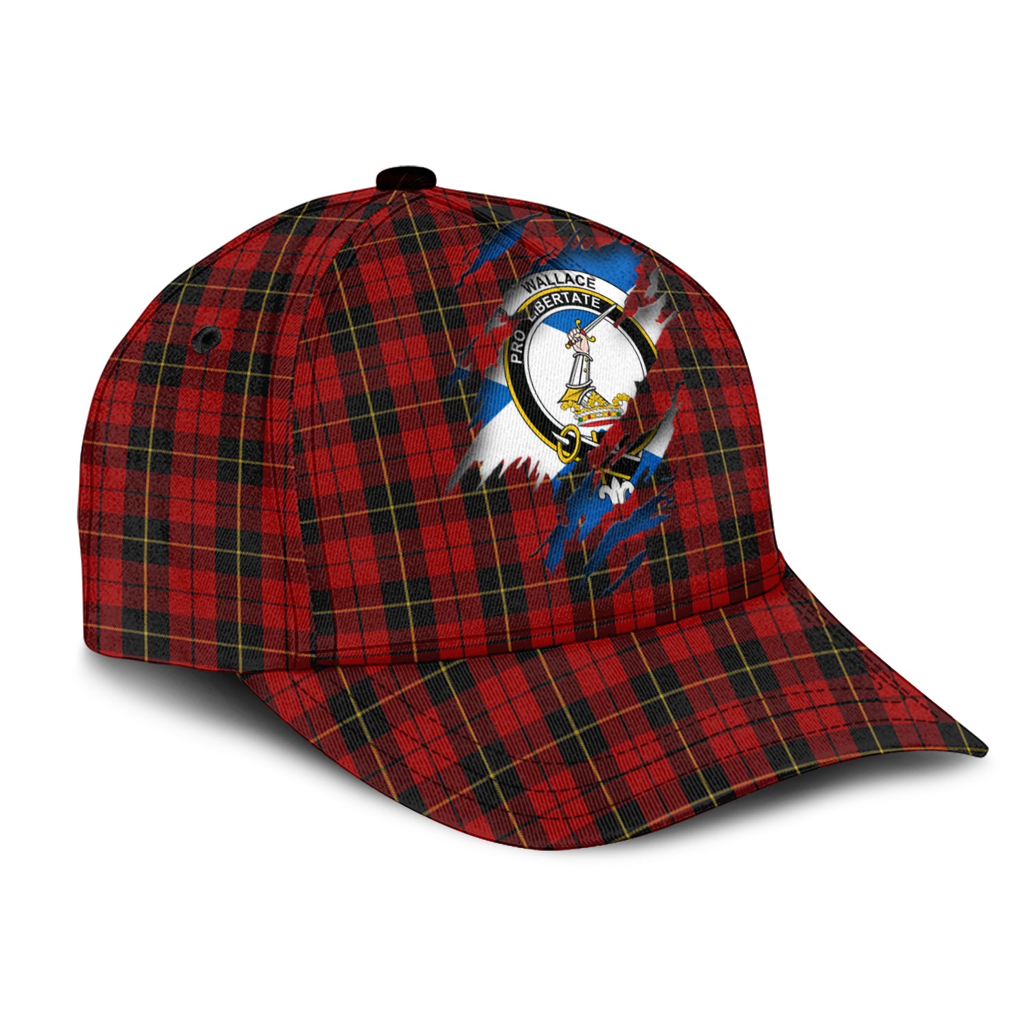 Wallace Tartan Plaid Cap, Family Crest In Me Style Tartan Baseball Cap TS23 Trucker Hats Custom Hats Gifts For Men & Women