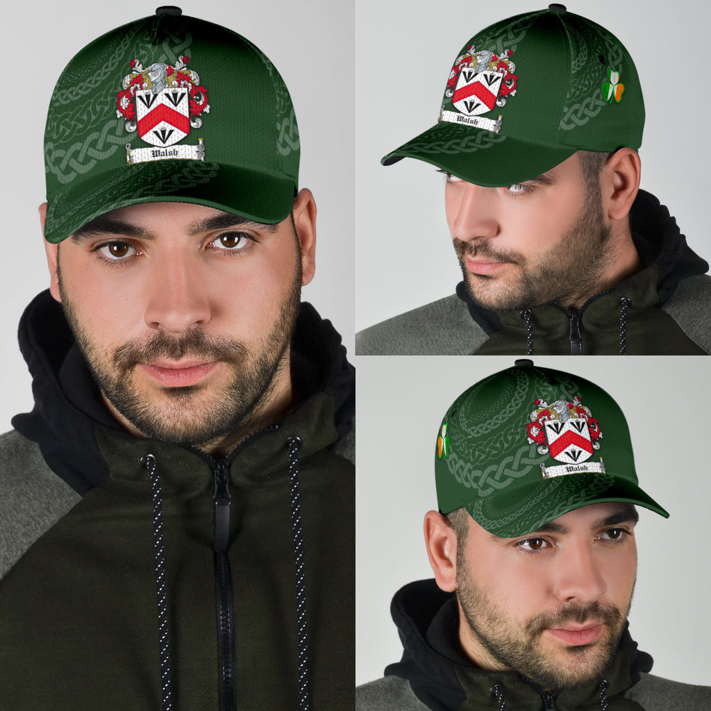 Walsh Coat Of Arms - Irish Family Crest St Patrick'S Day Hat Classic Cap Trucker Hats Custom Hats Gifts For Men & Women