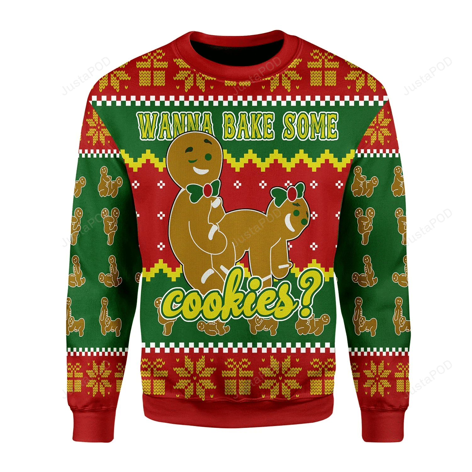 Wanna Bake Some Cookies Ugly Christmas Sweater Adult 3D Funny Matching for family