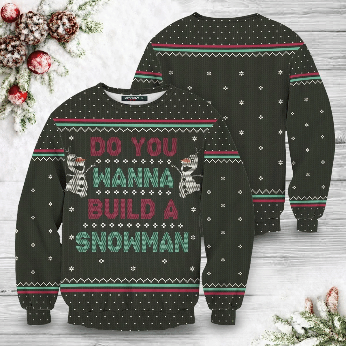 Wanna Build A Snowman Ugly Christmas Sweater Adult 3D Funny Matching for family