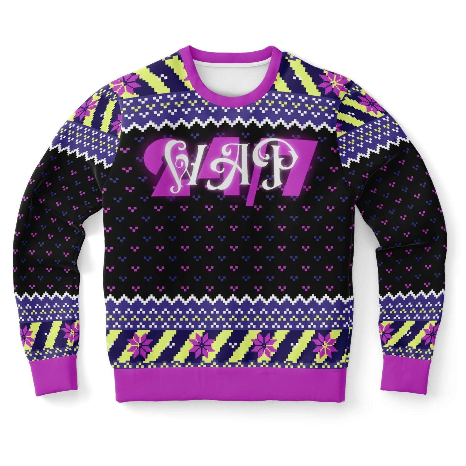 Wap 24/7 Ugly Christmas Sweater Adult 3D Funny Matching for family