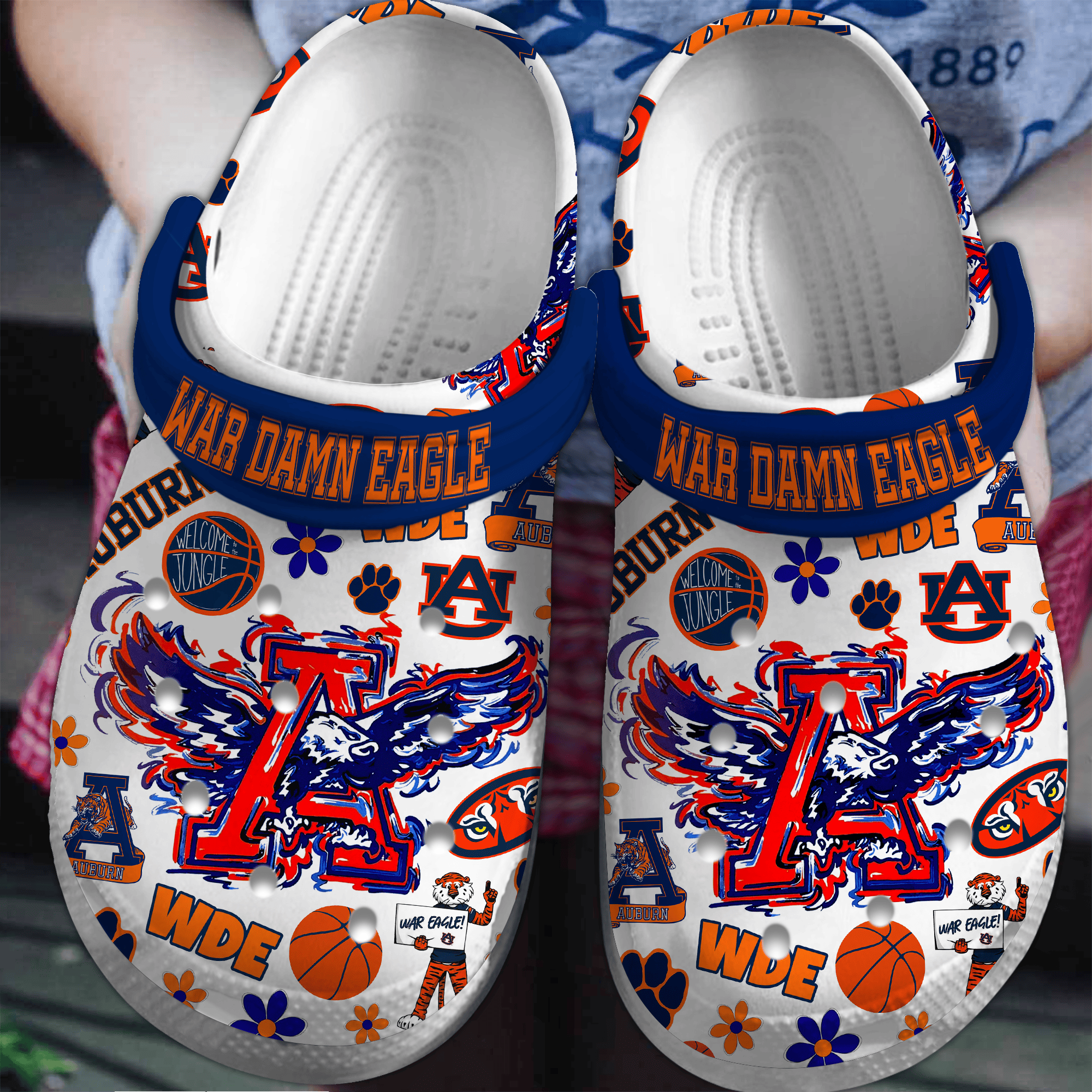War Damn Eagles NCAA Sport Crocs Crocband Clogs Shoes Comfortable For Men Women and Kids