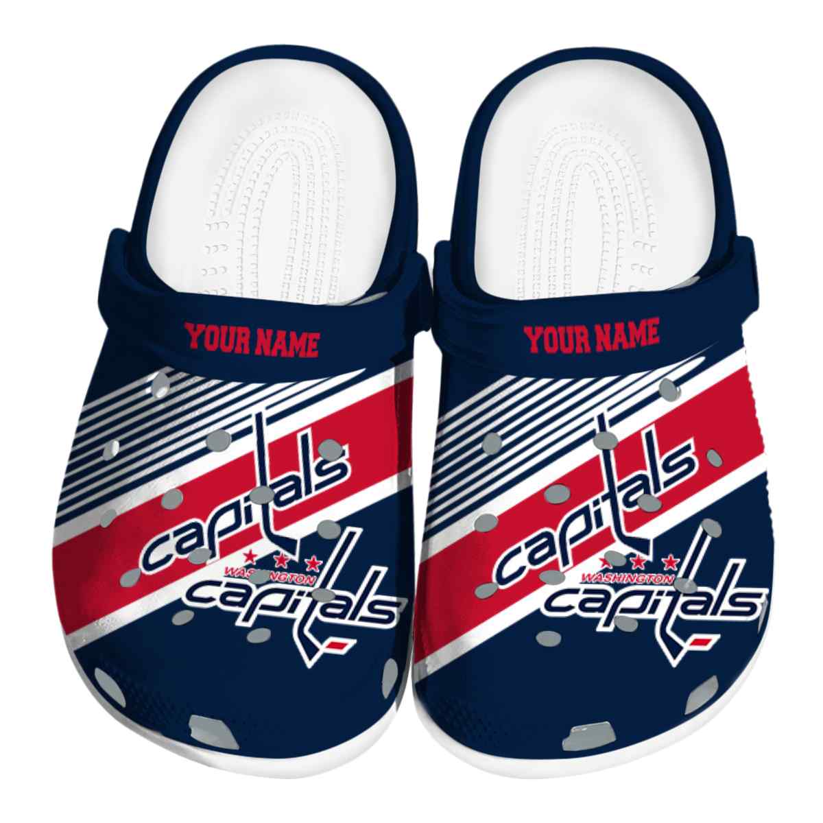 Washington Capitals NHL Sport Crocs Crocband Clogs Shoes Comfortable For Men Women and Kids