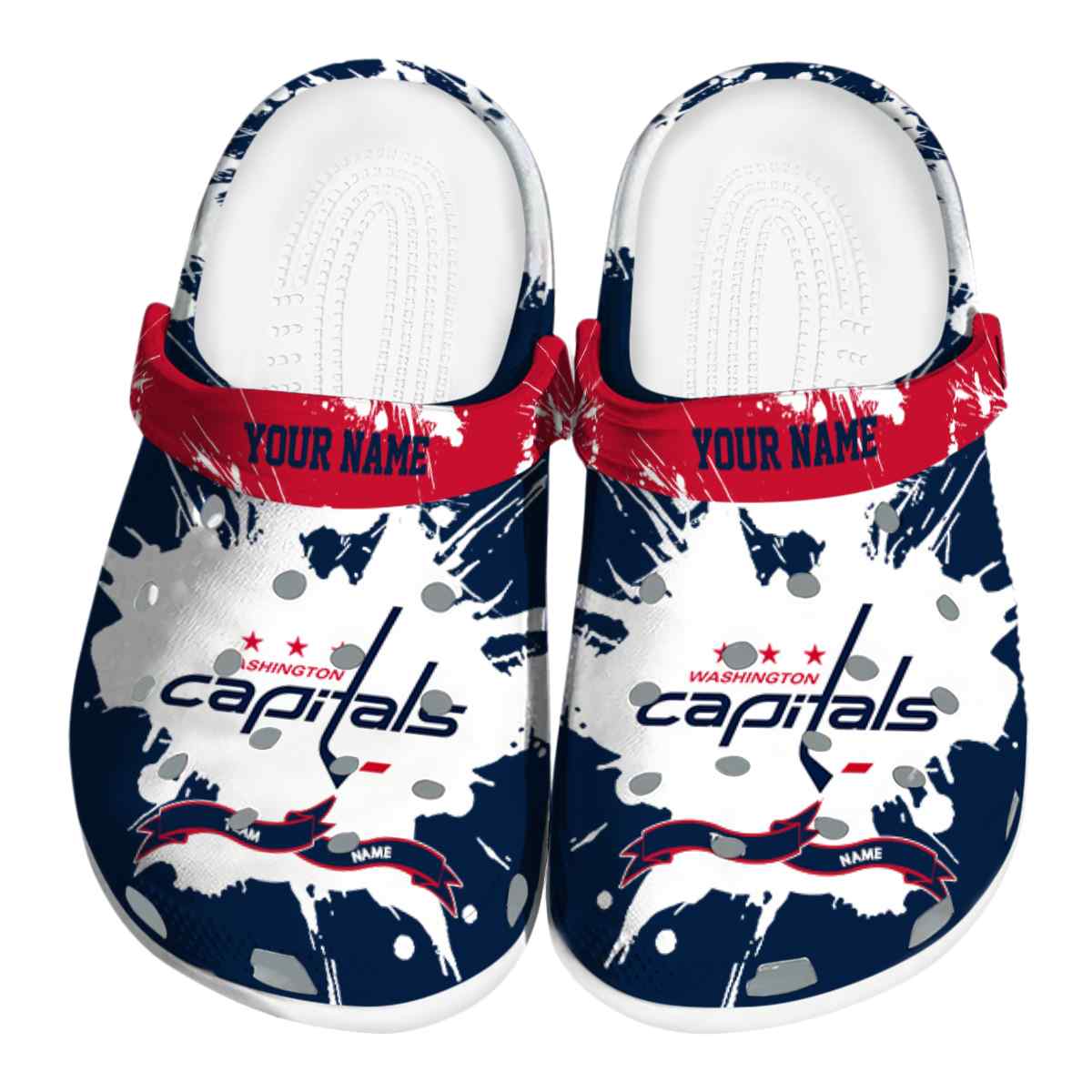 Washington Capitals NHL Sport Crocs Crocband Clogs Shoes Comfortable For Men Women and Kids