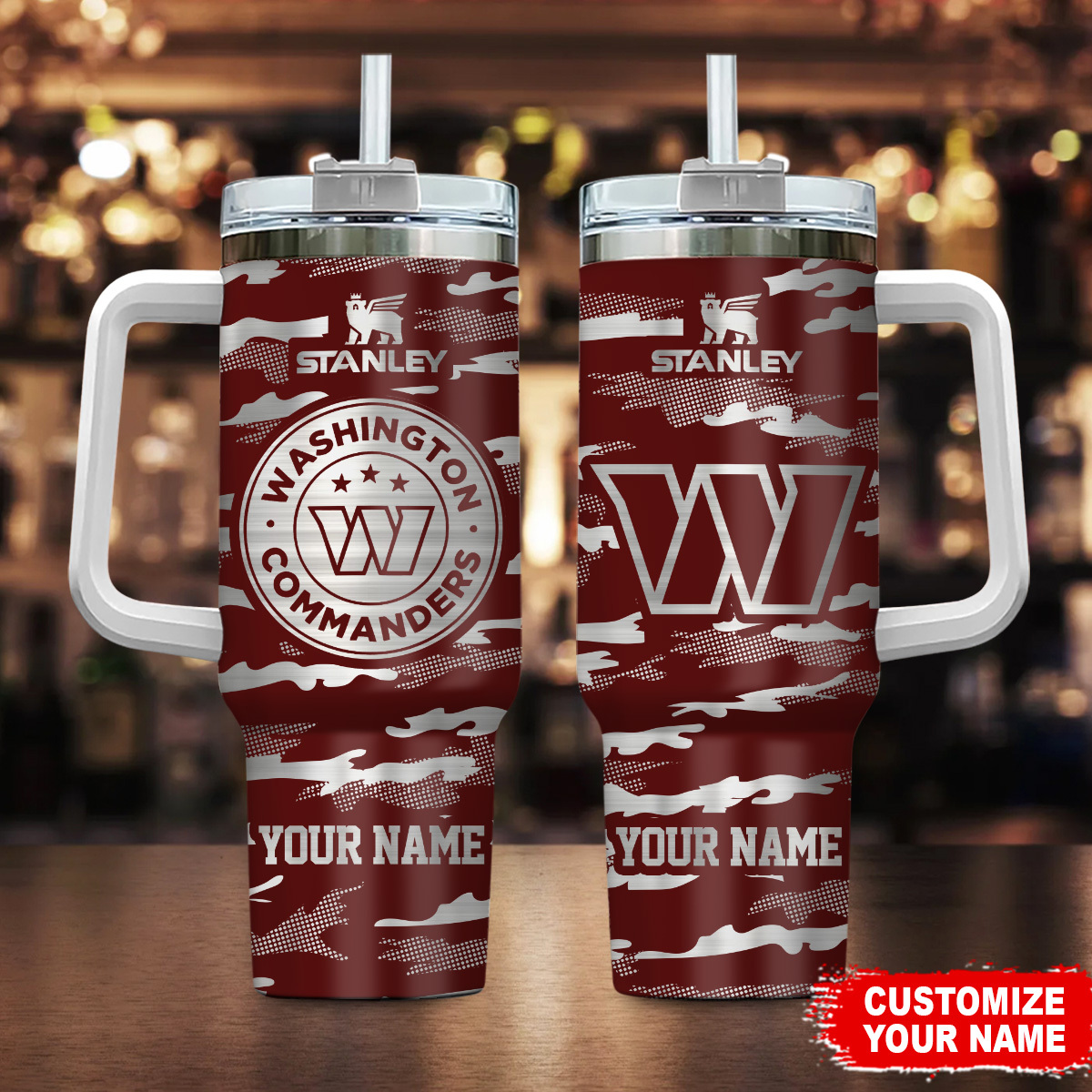 Washington Commanders NFL Camo Pattern Custom Stanley Cup 40 oz 30 oz Tumbler With HandleTVC230199