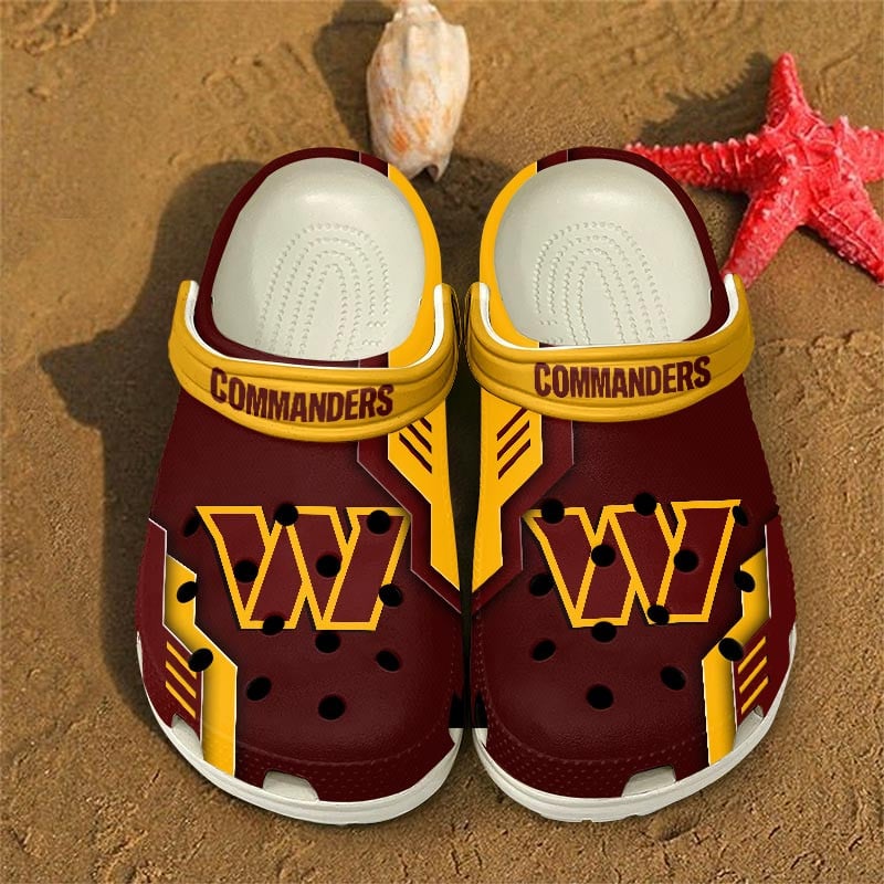 Washington Commanders NFL Crocs Crocband Clogs Shoes Comfortable For Men Women and Kids