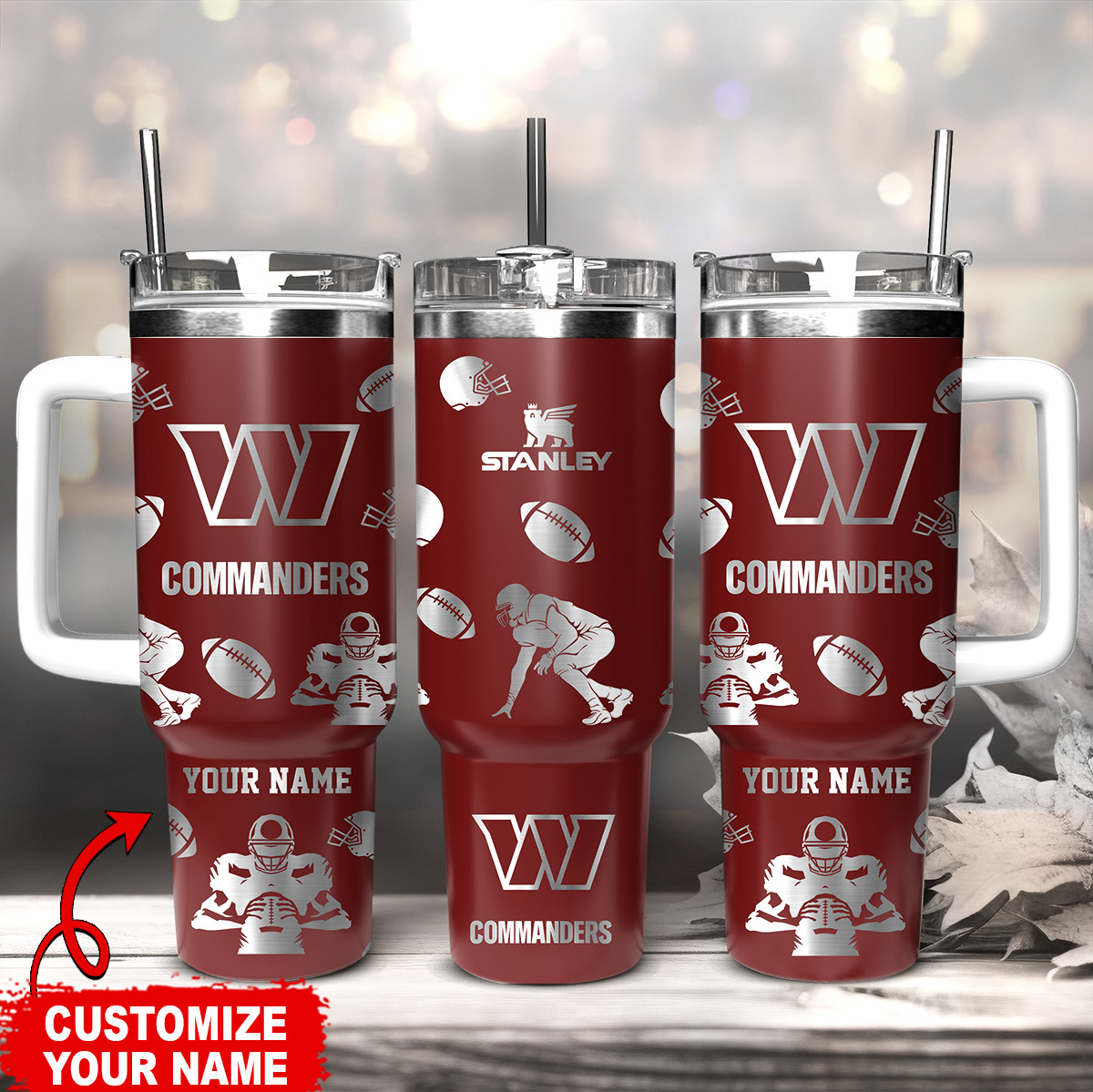 Washington Commanders NFL Custom Stanley Cup 40 oz 30 oz Tumbler With HandleTVC230128