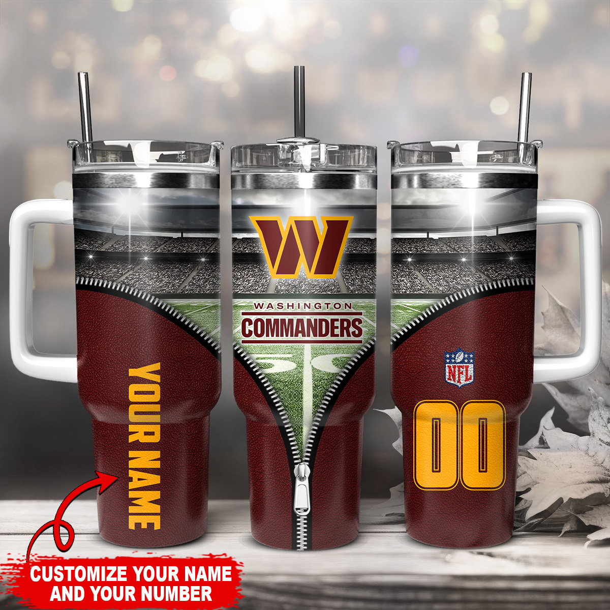 Washington Commanders NFL Custom Stanley Cup 40 oz 30 oz Tumbler With HandleTVC230140