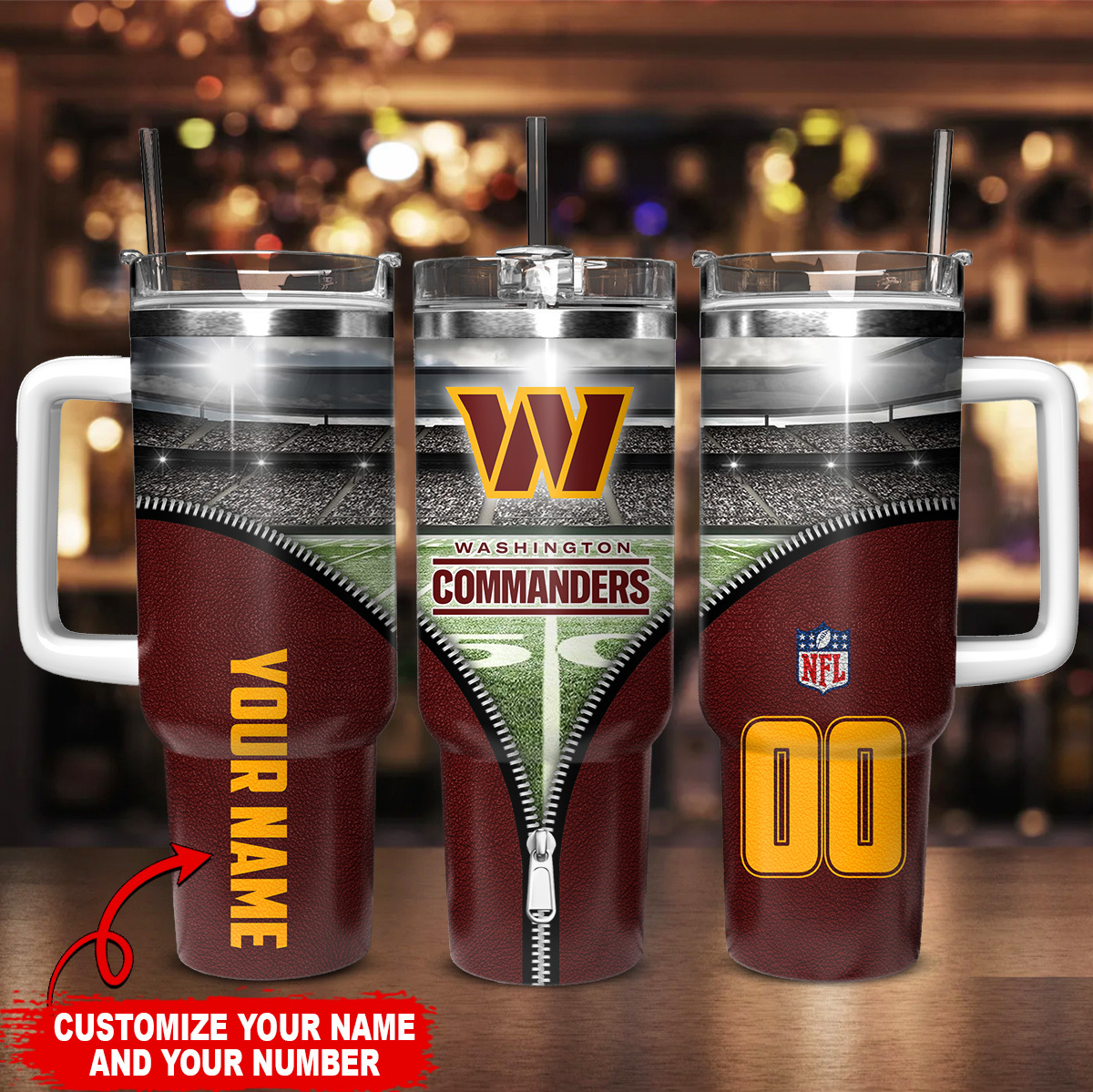 Washington Commanders NFL Custom Stanley Cup 40 oz 30 oz Tumbler With HandleTVC230140 - Image 2