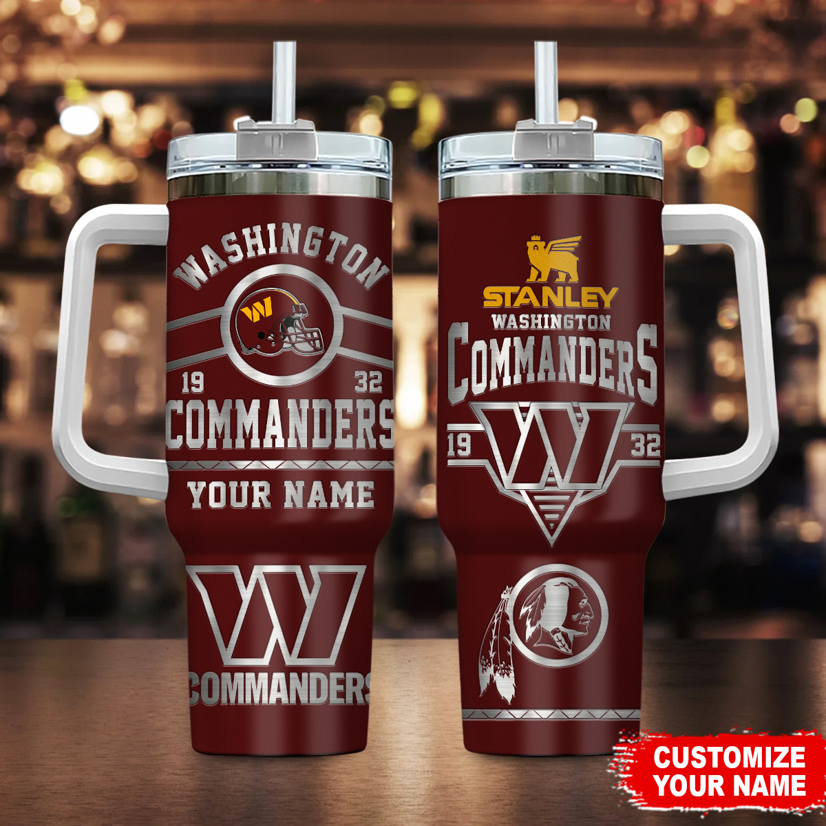 Washington Commanders NFL Custom Stanley Cup 40 oz 30 oz Tumbler With HandleTVC230153