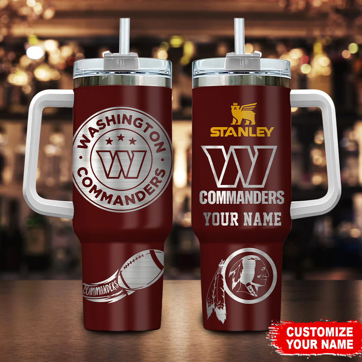 Washington Commanders NFL Custom Stanley Cup 40 oz 30 oz Tumbler With HandleTVC230179