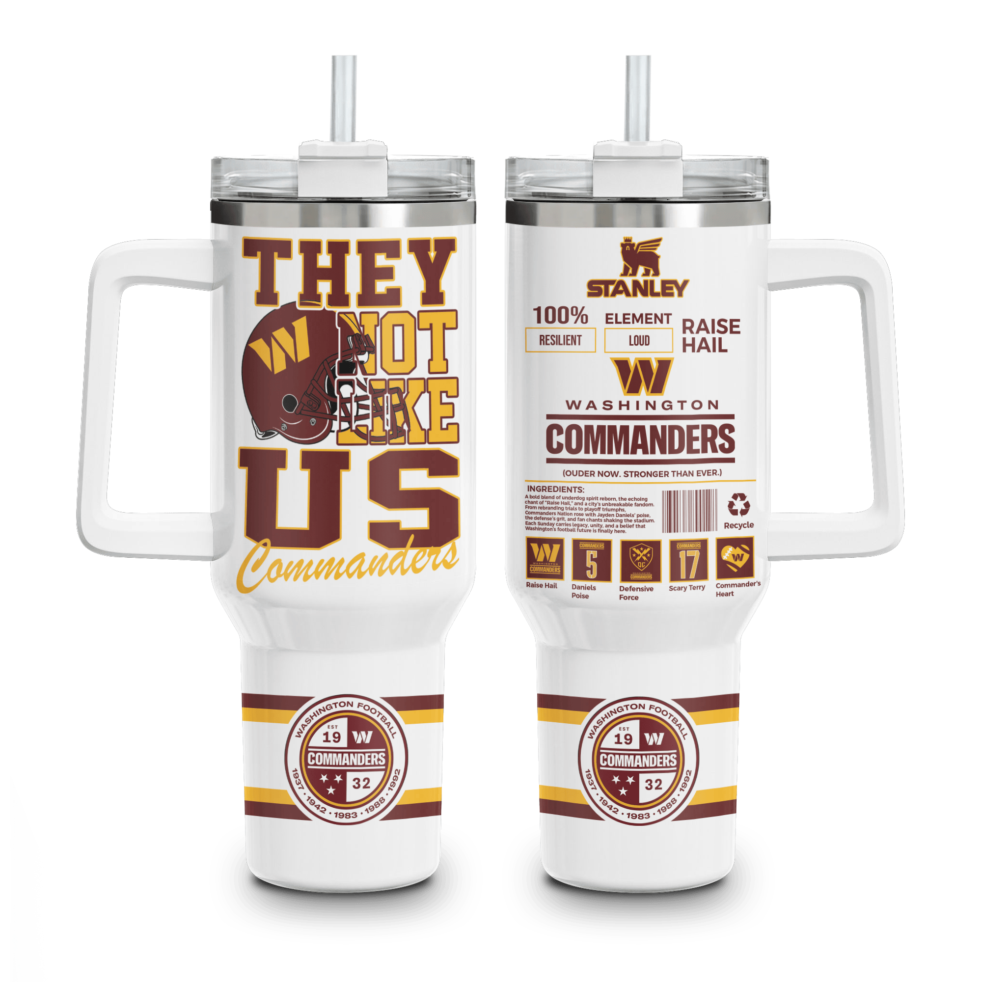Washington Commanders NFL Custom Stanley Cup 40 oz 30 oz Tumbler With HandleTVC230198 - Image 2