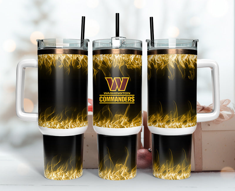 Washington Commanders NFL Fire Effect Custom Stanley Cup 40 oz 30 oz Tumbler With HandleTVC2301140