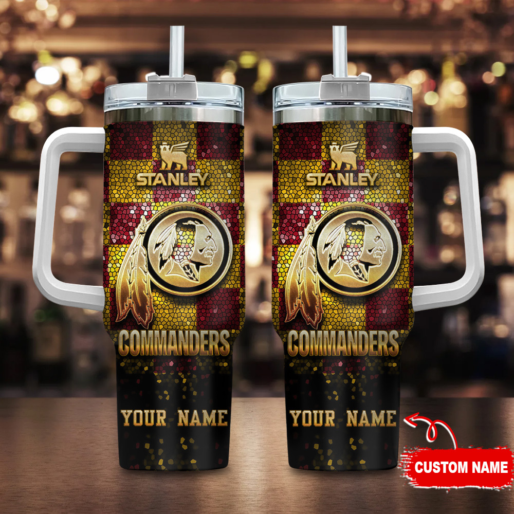 Washington Commanders NFL Glitter Golden Logo Custom Stanley Cup 40 oz 30 oz Tumbler With HandleTVC2301118