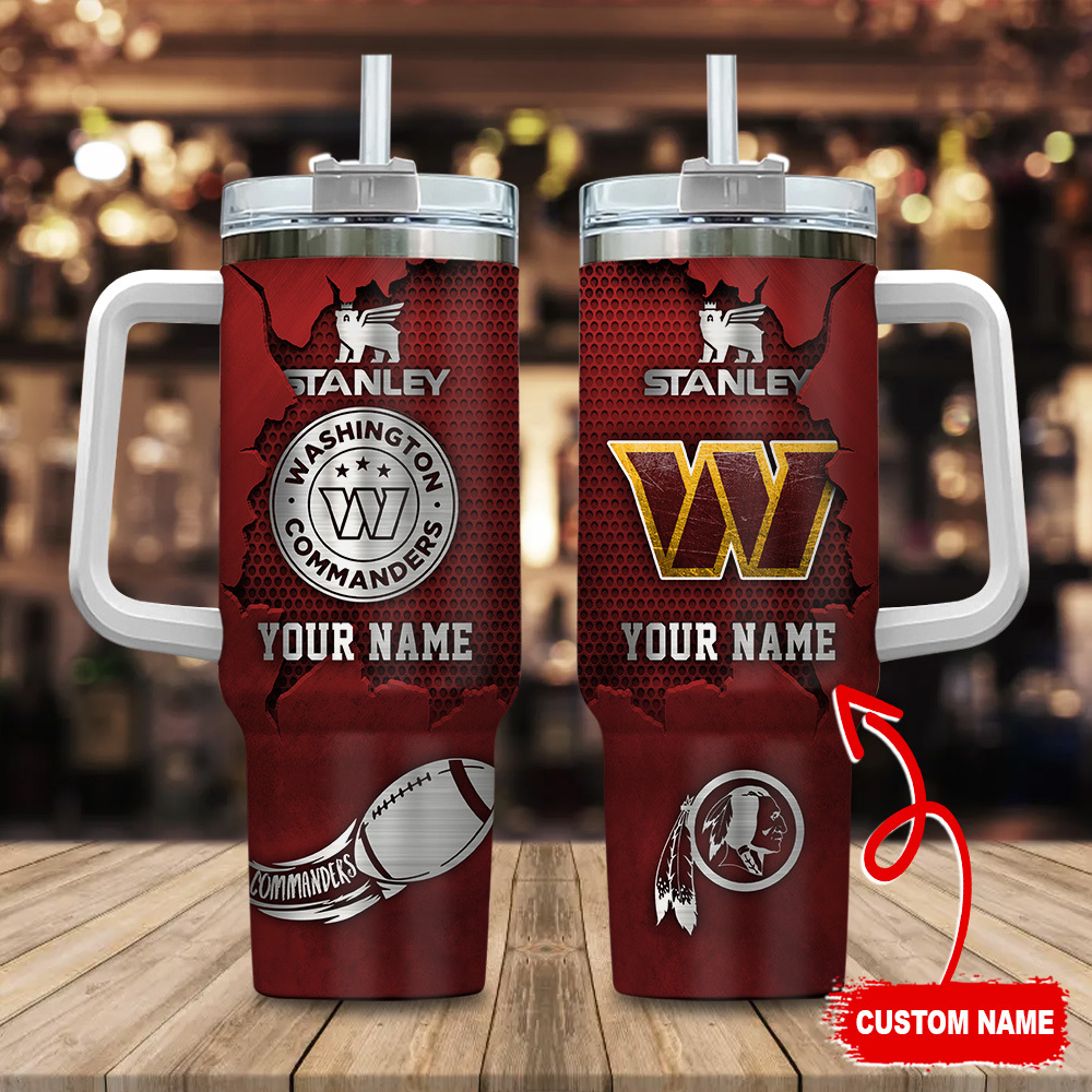 Washington Commanders NFL Metal Style Custom Stanley Cup 40 oz 30 oz Tumbler With HandleTVC230186