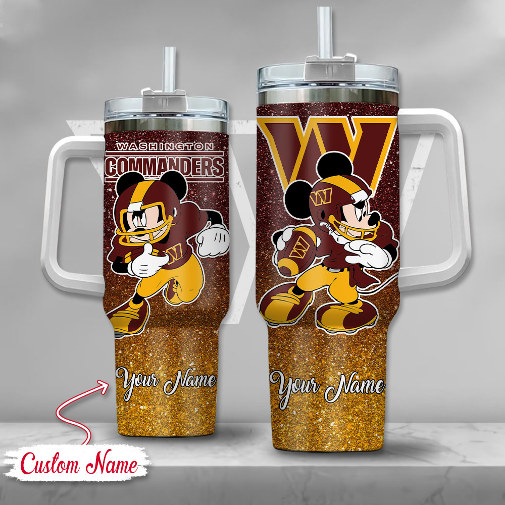 Washington Commanders NFL Mickey Mouse Glitter Custom Stanley Cup 40 oz 30 oz Tumbler With HandleTVC230193