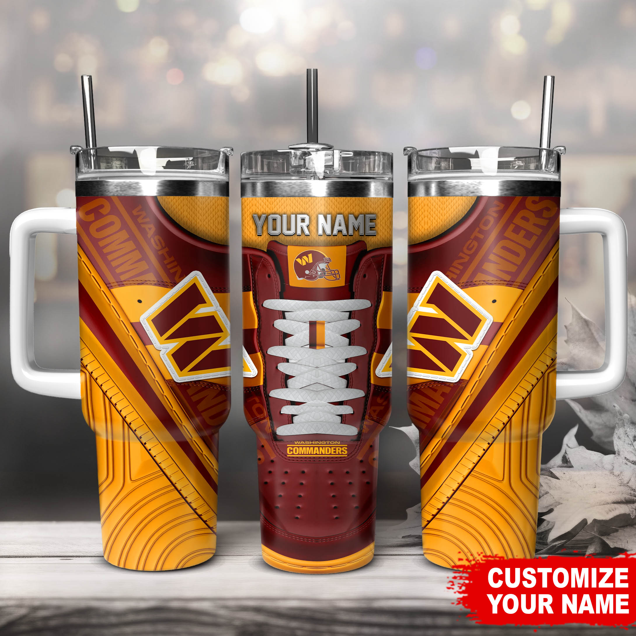 Washington Commanders NFL Sneaker Custom Stanley Cup 40 oz 30 oz Tumbler With HandleTVC230130