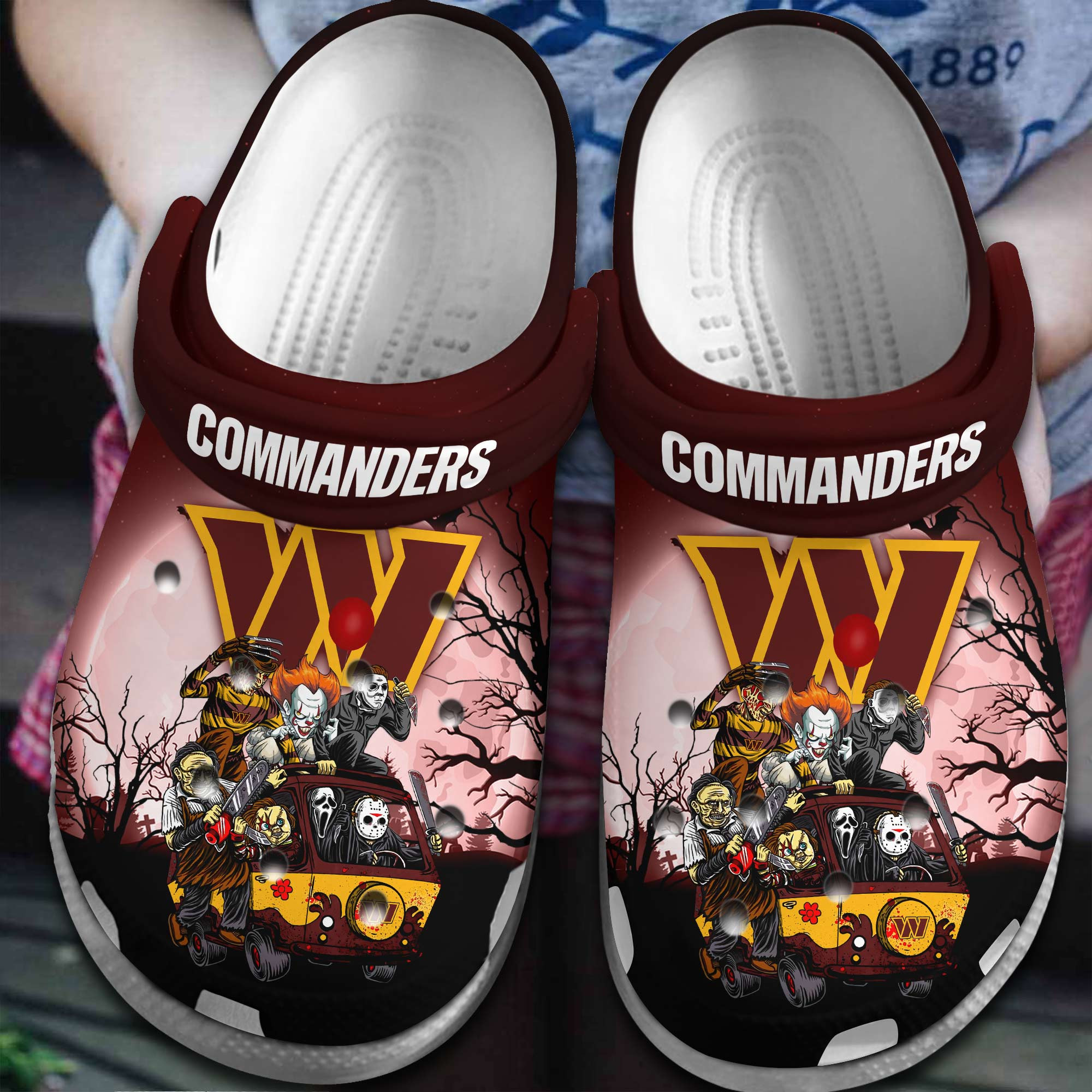 Washington Commanders NFL Sport Crocs Crocband Clogs Shoes Comfortable For Men Women and Kids