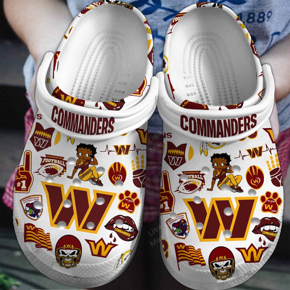 Washington Commanders NFL Sport Crocs Crocband Clogs Shoes Comfortable For Men Women and Kids