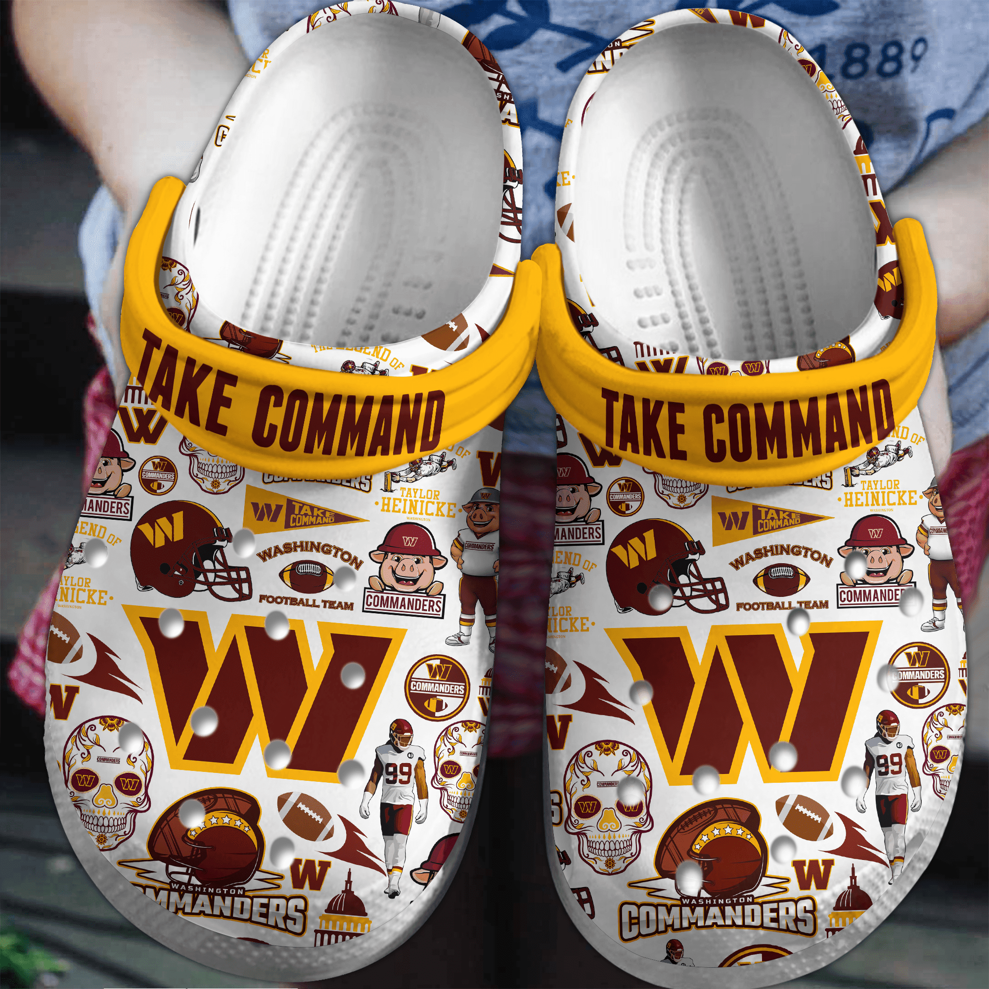 Washington Commanders NFL Sport Crocs Crocband Clogs Shoes Comfortable For Men Women and Kids