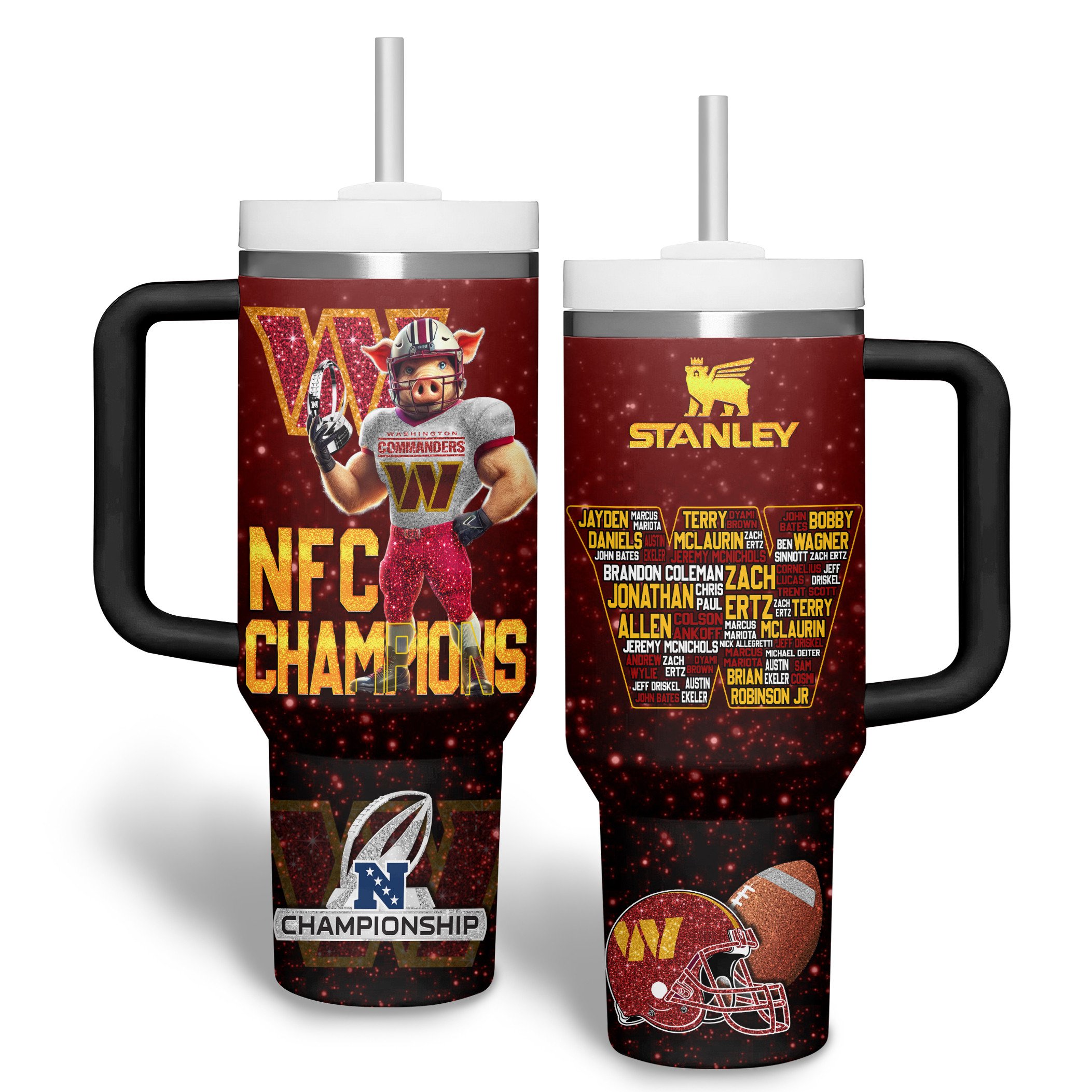 Washington Commanders NFL Sports Custom Stanley Cup 40 oz 30 oz Tumbler With HandleTVC2301316 - Image 3