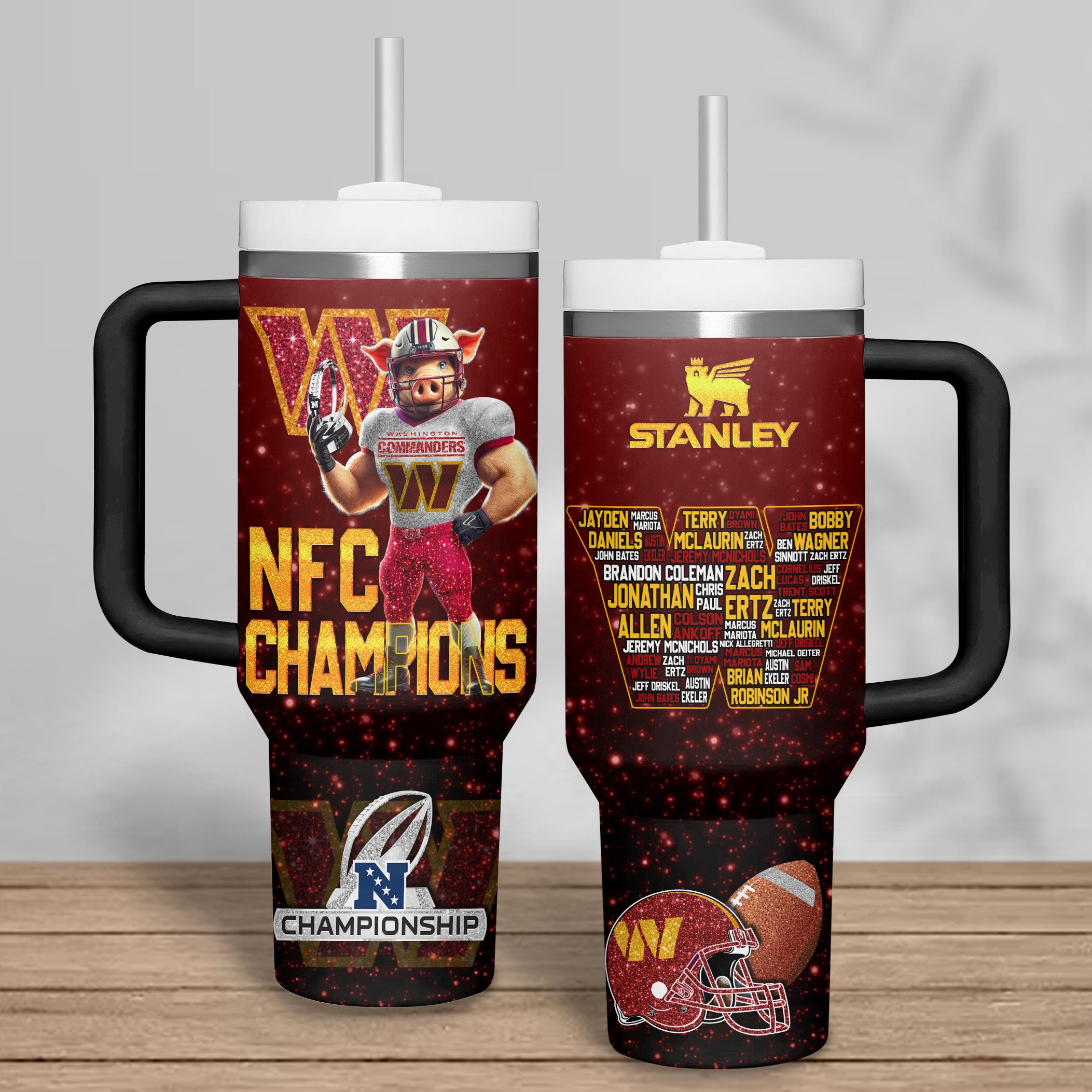 Washington Commanders NFL Sports Custom Stanley Cup 40 oz 30 oz Tumbler With HandleTVC2301316 - Image 2