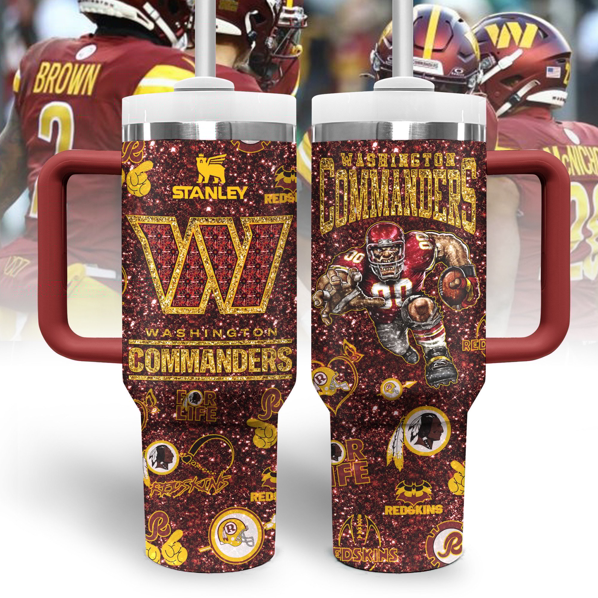 Washington Commanders NFL Sports Custom Stanley Cup 40 oz 30 oz Tumbler With HandleTVC2301330