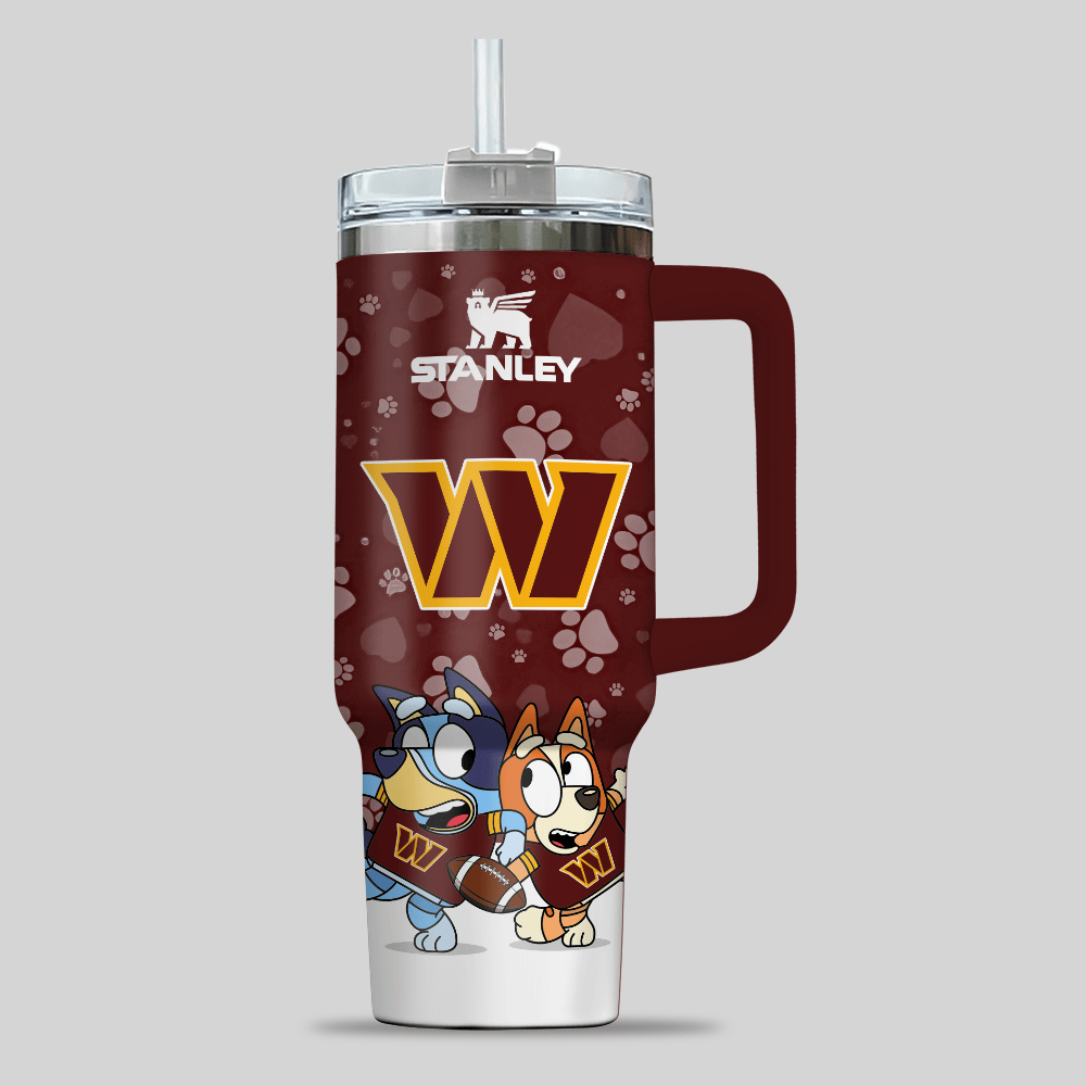 Washington Commanders NFL x Bluey Custom Stanley Cup 40 oz 30 oz Tumbler With HandleTVC2301123 - Image 3