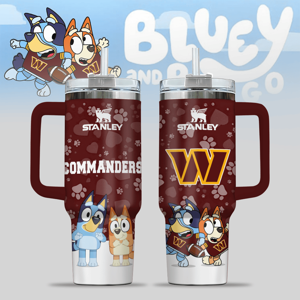Washington Commanders NFL x Bluey Custom Stanley Cup 40 oz 30 oz Tumbler With HandleTVC2301123