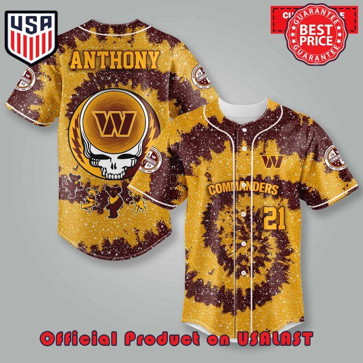 Washington Commanders NLF Grateful Dead Personalized Premium Combo Baseball Jersey