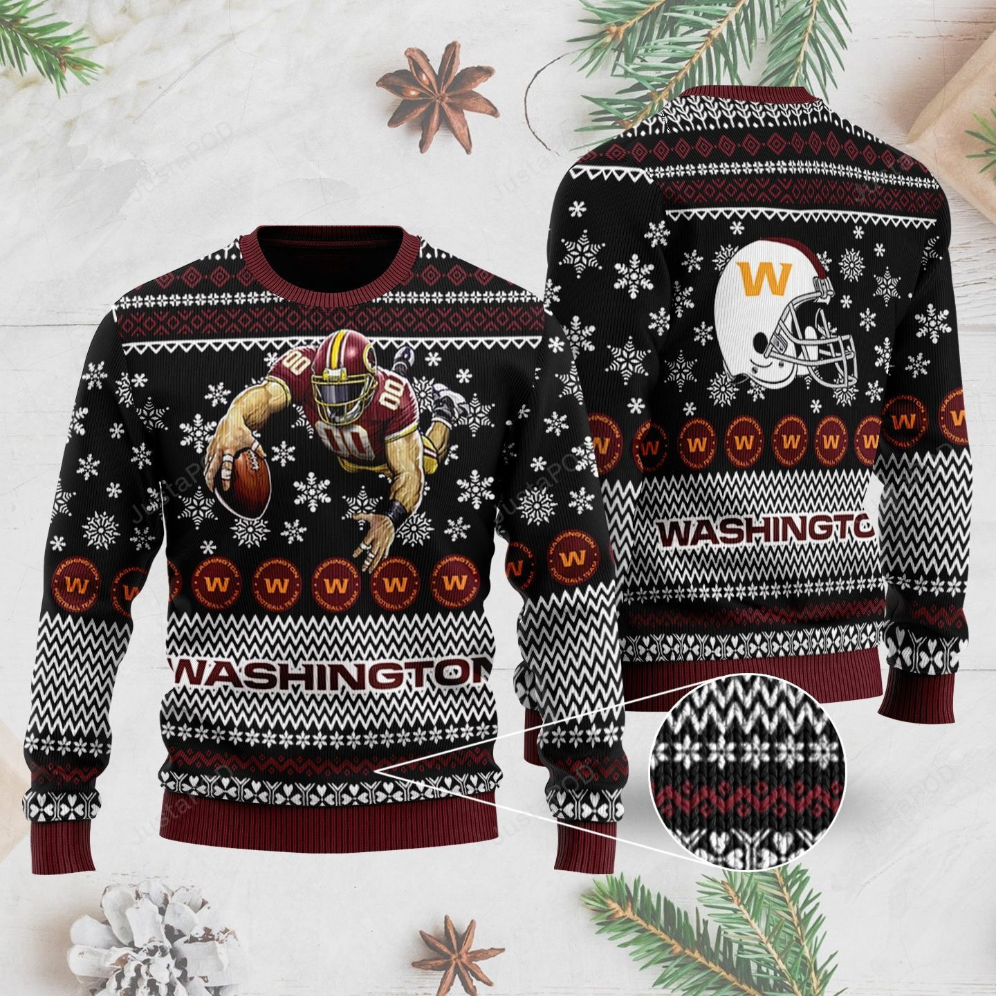 Washington Football All Over Print Ugly Christmas Sweater Adult 3D Funny Matching for family